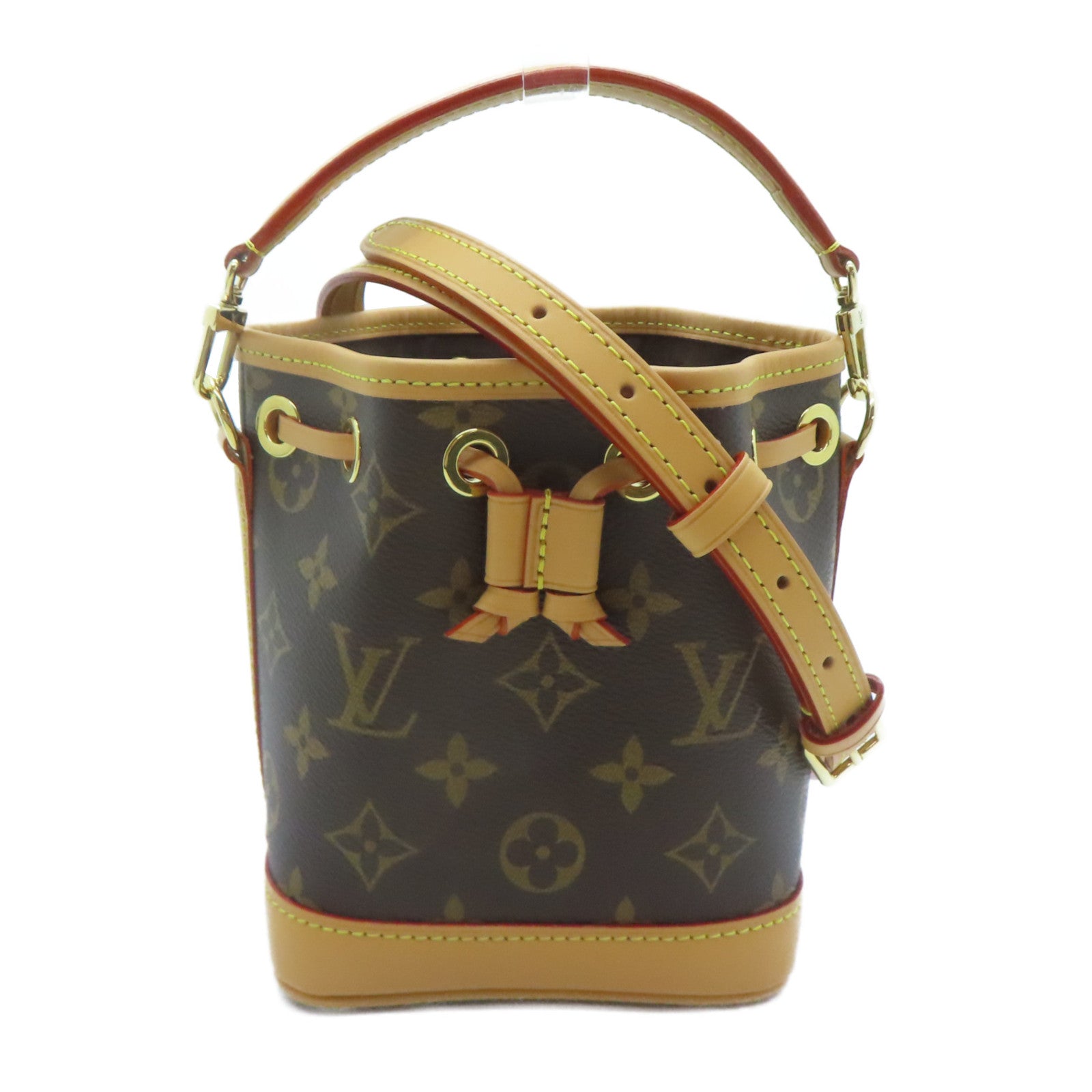 LOUIS VUITTON Monogram Nano Noe金扣手挽肩背兩用袋啡色