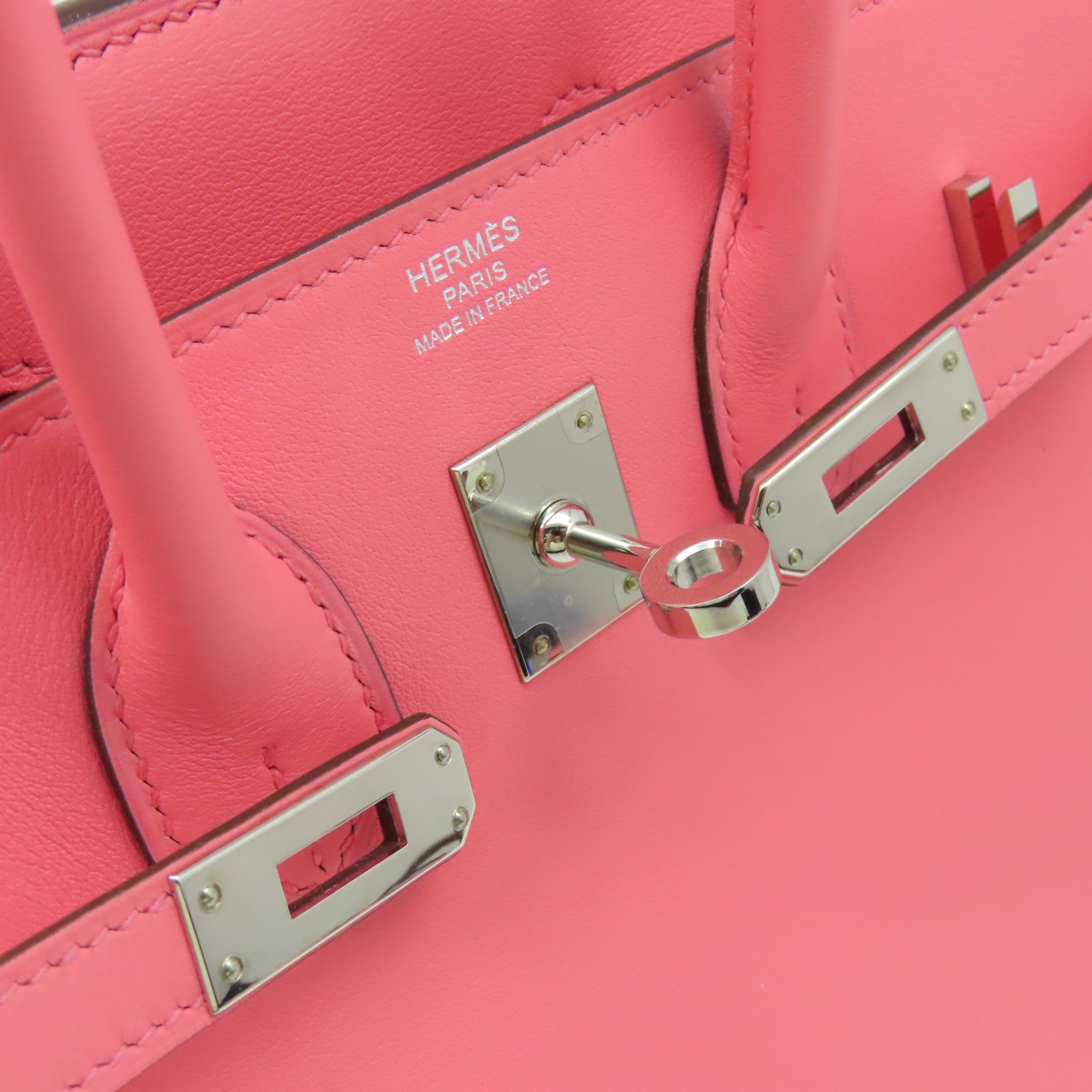 HERMES Swift皮革Birkin 25銀扣手挽袋Rose Azalee杜鵑粉色