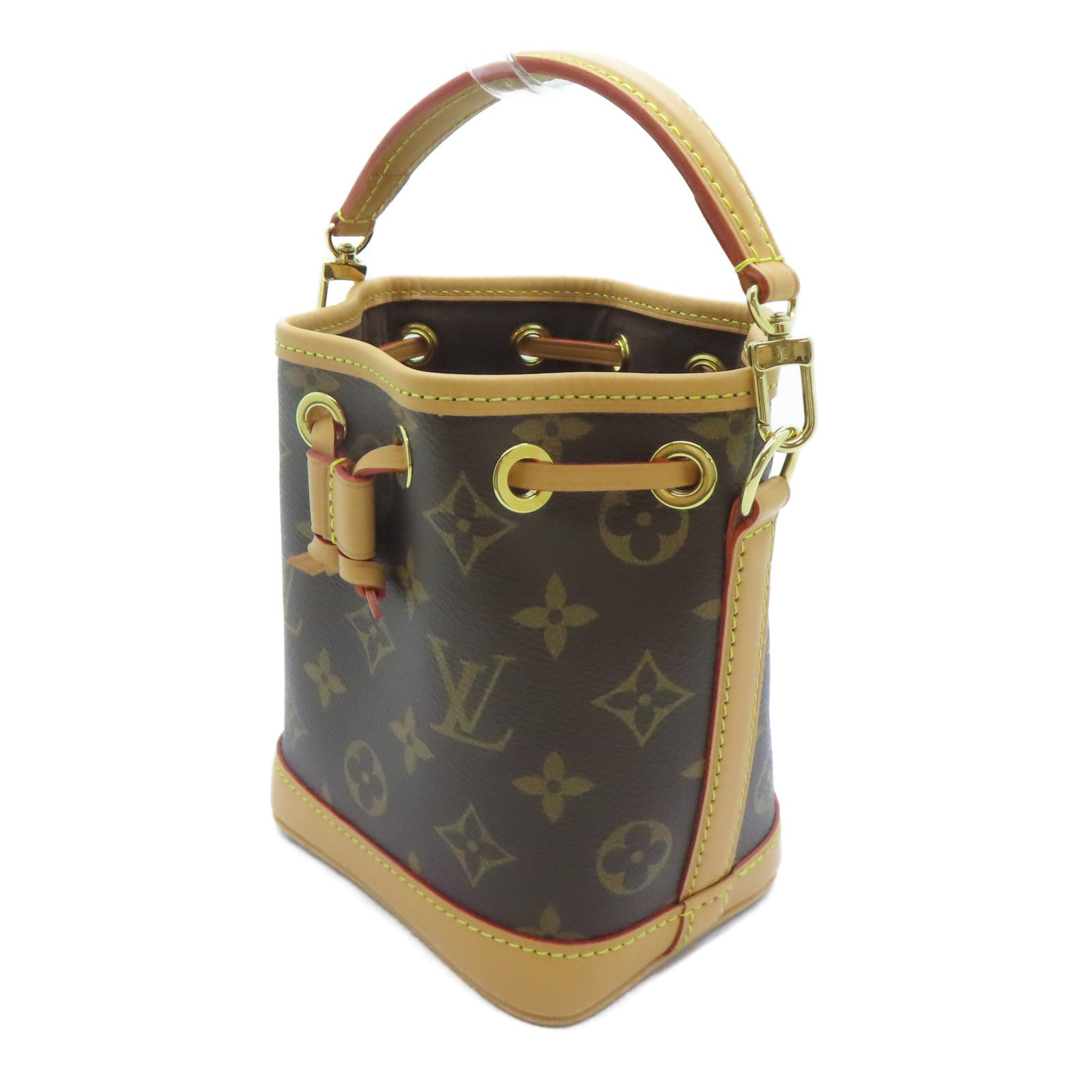 LOUIS VUITTON Monogram Nano Noe金扣手挽肩背兩用袋啡色
