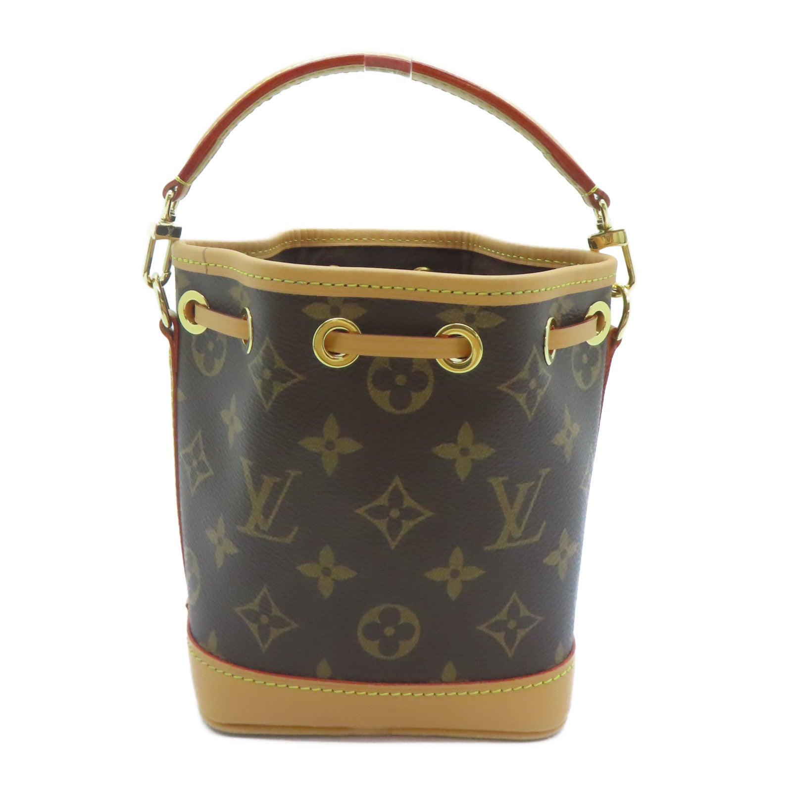LOUIS VUITTON Monogram Nano Noe金扣手挽肩背兩用袋啡色