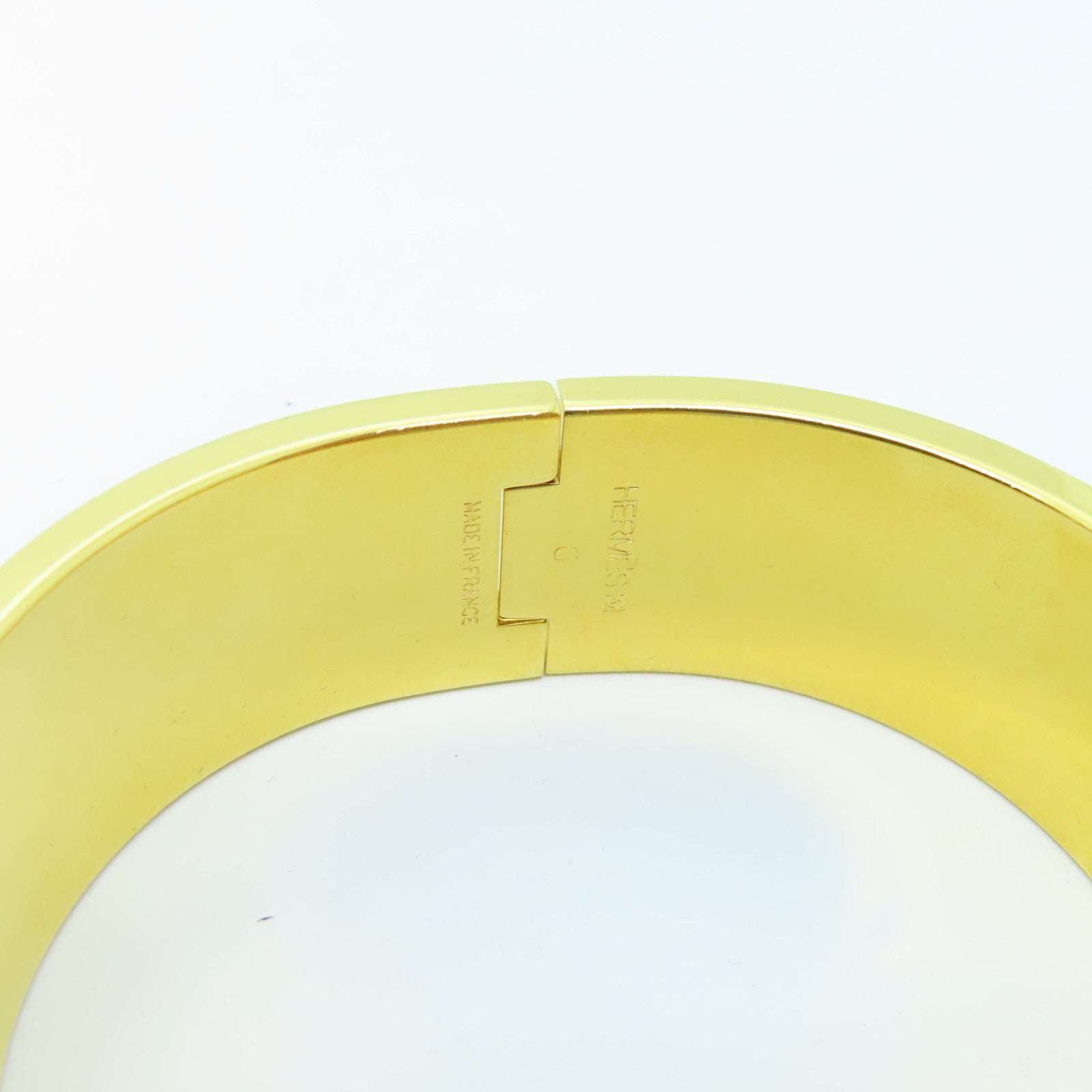 HERMES 【激減優惠】金屬Clic-Clac H Bracelet GM金扣手鐲藍色