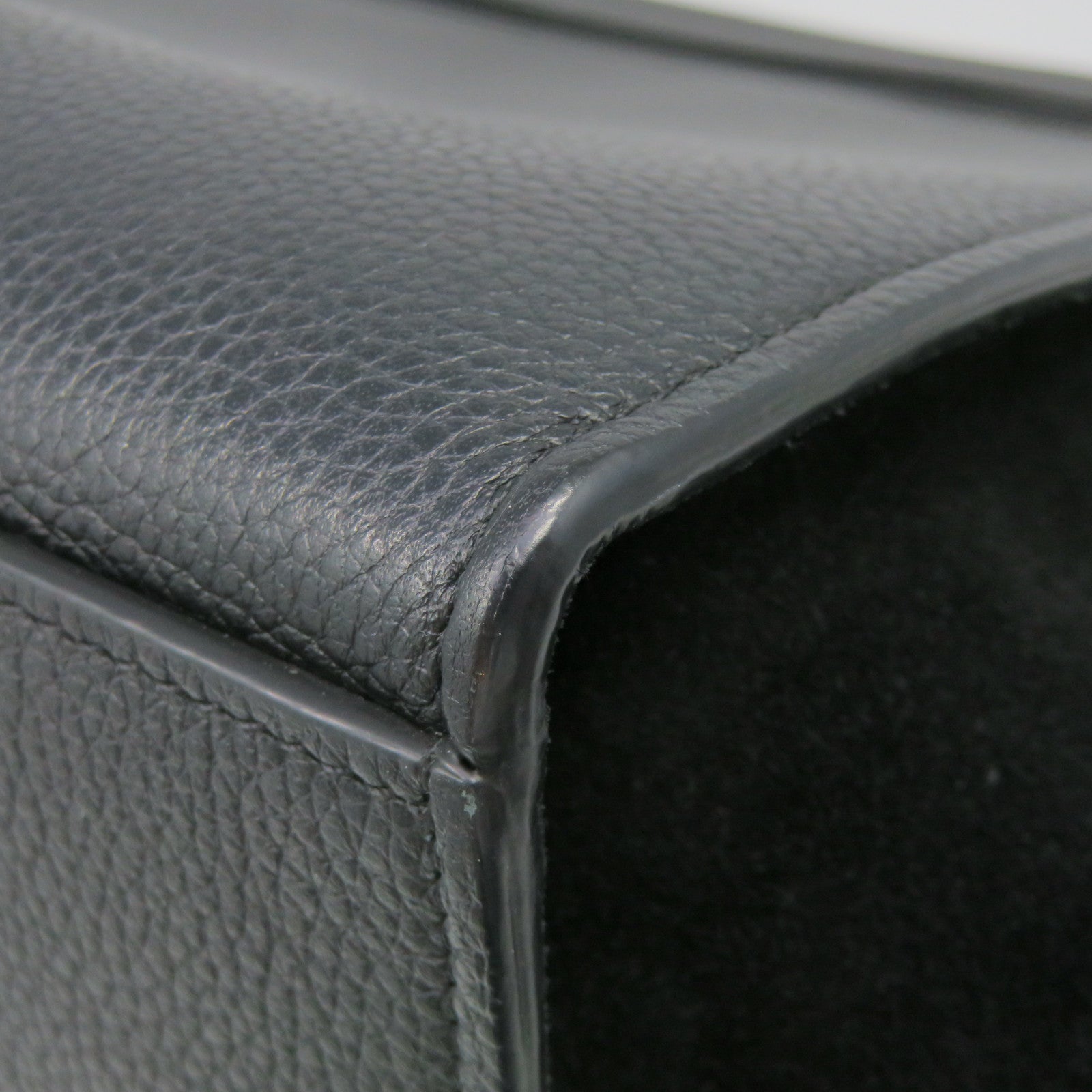 CELINE [Sharp Discount] Cowhide Leather/Suede Leather 2 Way Shoulder Handle Shoulder Bag Black