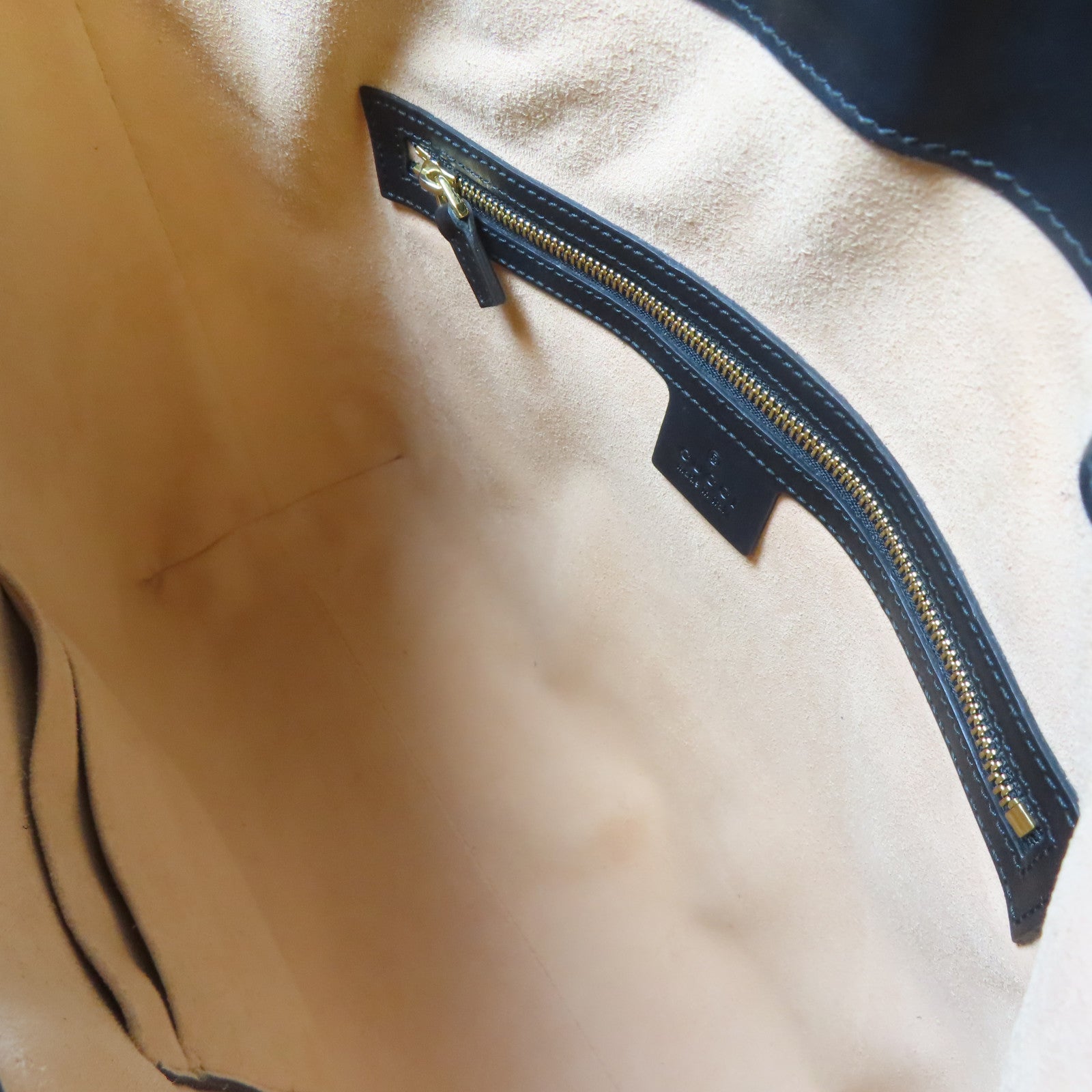 GUCCI 牛皮皮革2 Way Shoulder金扣手挽肩背兩用袋黑色