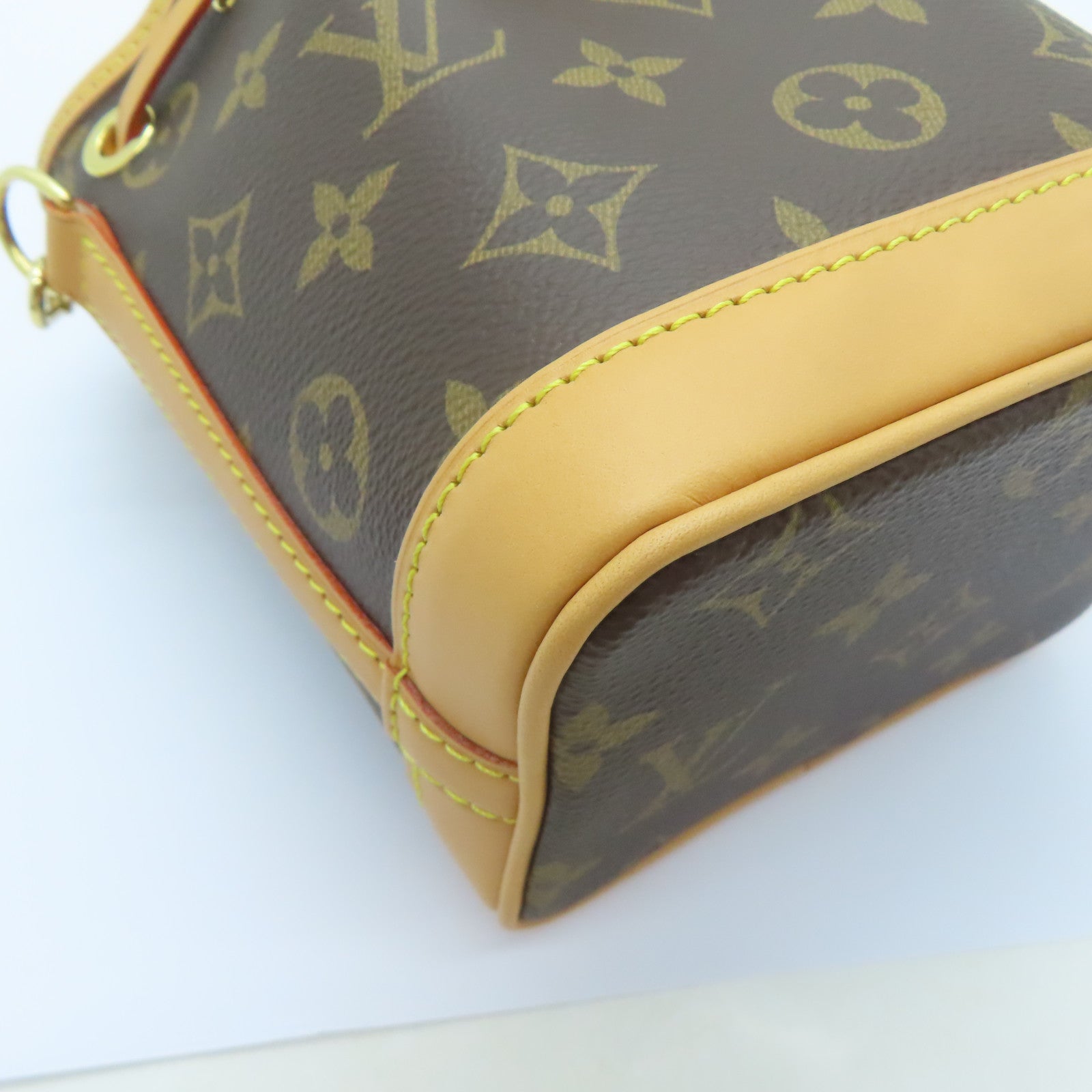 LOUIS VUITTON Monogram Nano Noe金扣手挽肩背兩用袋啡色