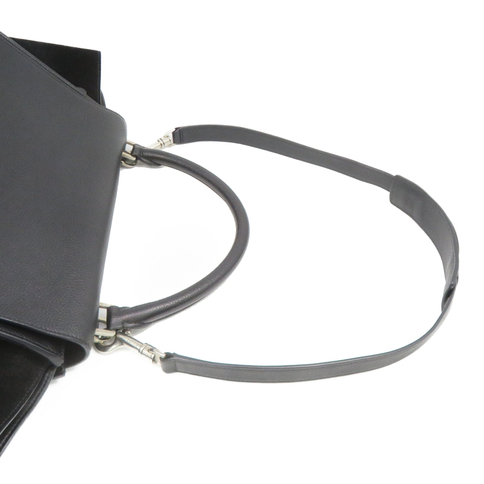 CELINE [Sharp Discount] Cowhide Leather/Suede Leather 2 Way Shoulder Handle Shoulder Bag Black