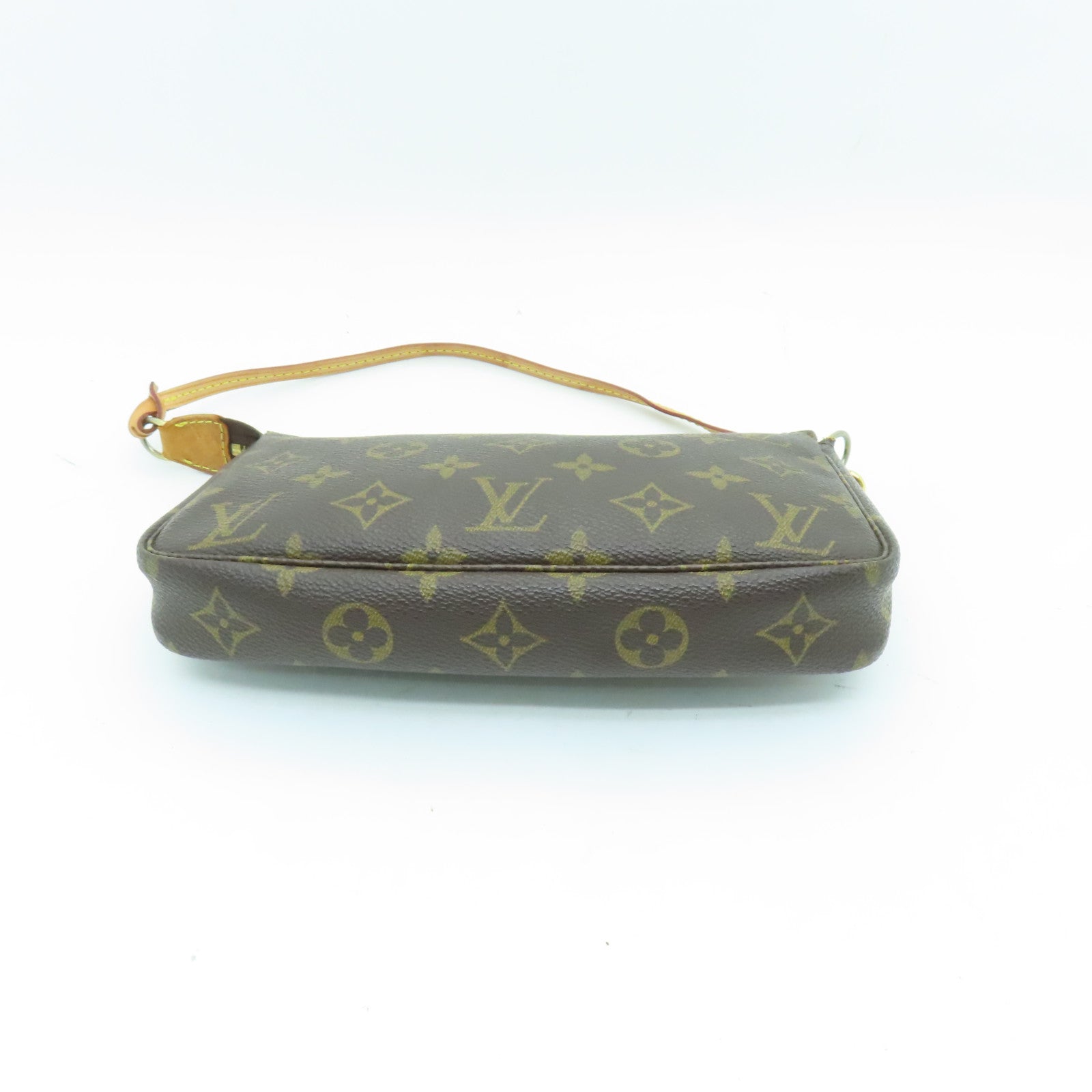 LOUIS VUITTON 【激減優惠】Monogram Pochette Accessoires金扣手挽袋啡色