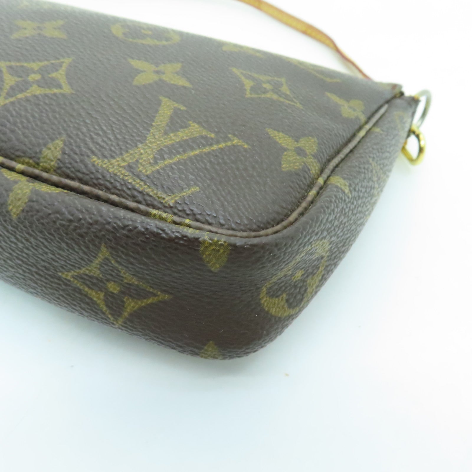 LOUIS VUITTON 【激減優惠】Monogram Pochette Accessoires金扣手挽袋啡色