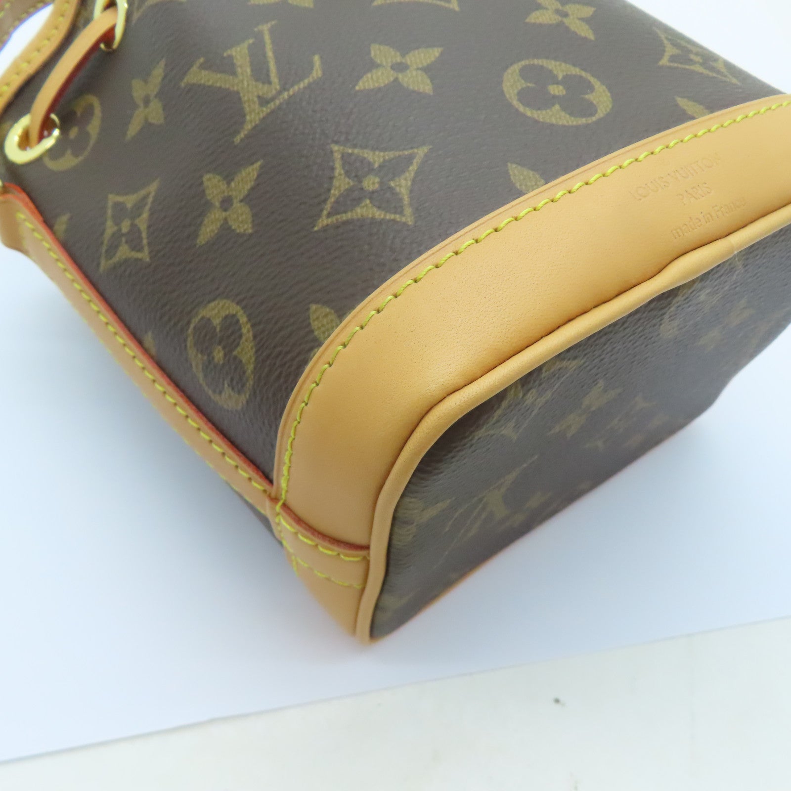 LOUIS VUITTON Monogram Nano Noe金扣手挽肩背兩用袋啡色