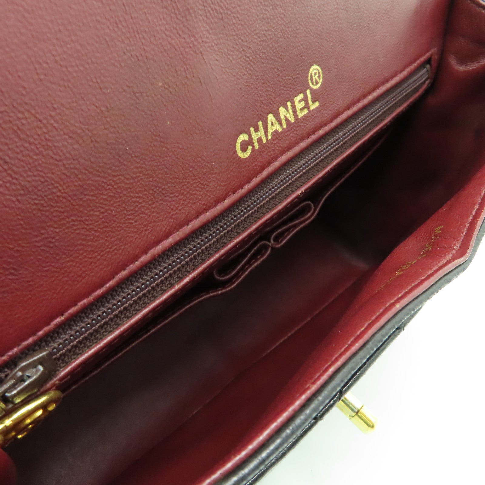 CHANEL 菱格羊皮皮革Vintage Shoulder金扣肩背袋黑色
