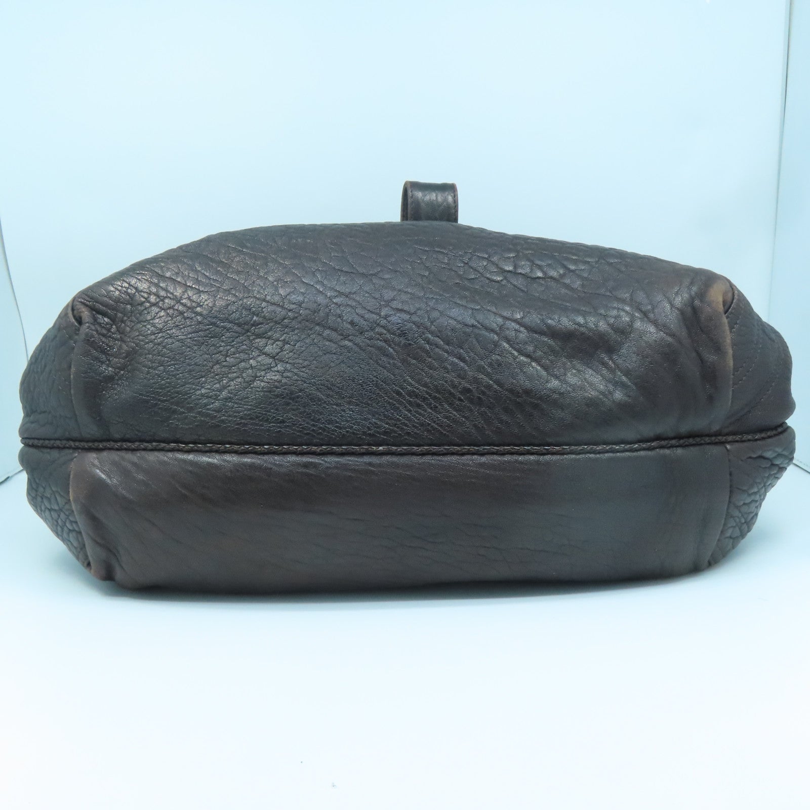 FENDI Cowhide Leather Handbag Handbag Brown