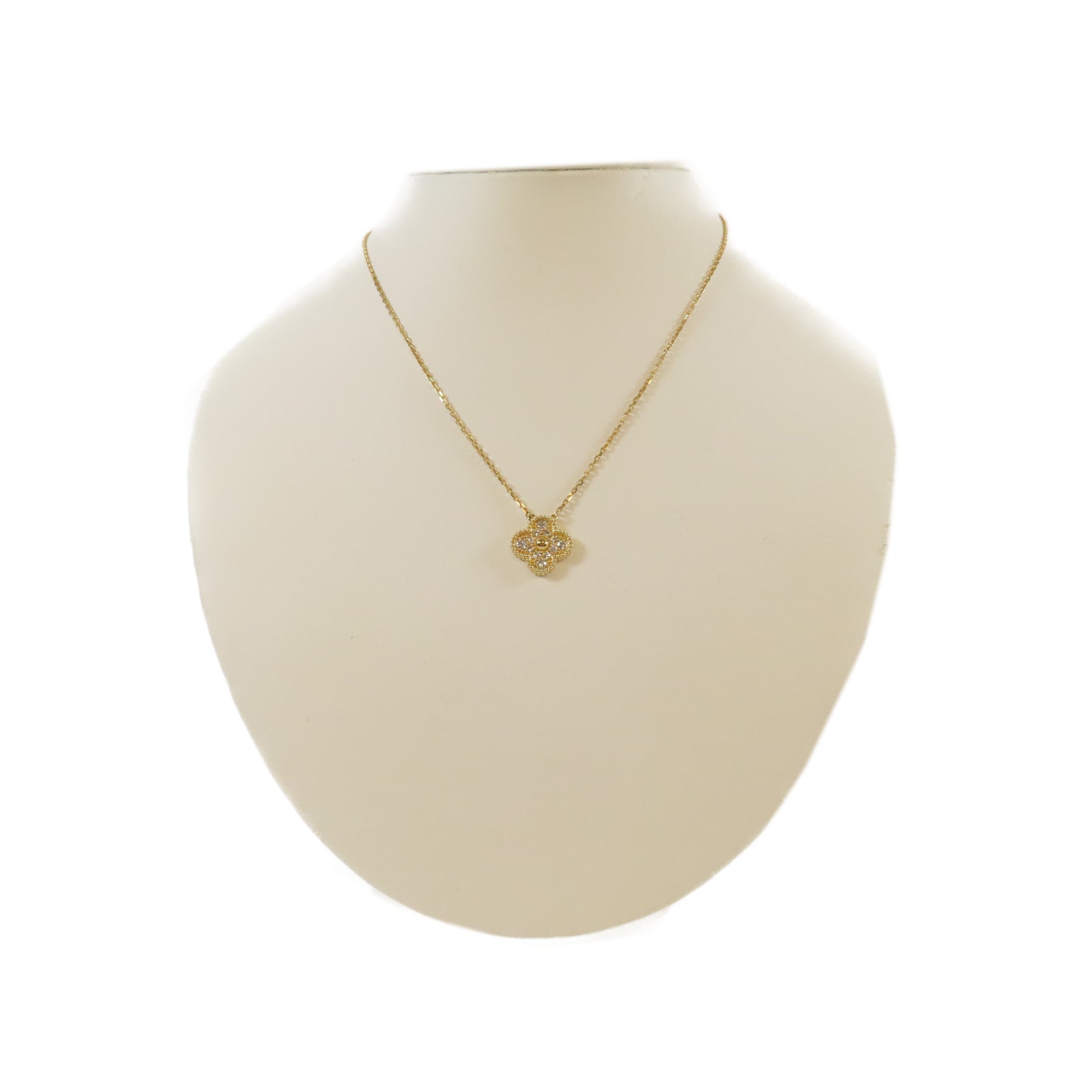 Van Cleef & Arpels 18K玫瑰金Vintage Alhambra項鍊#40cm