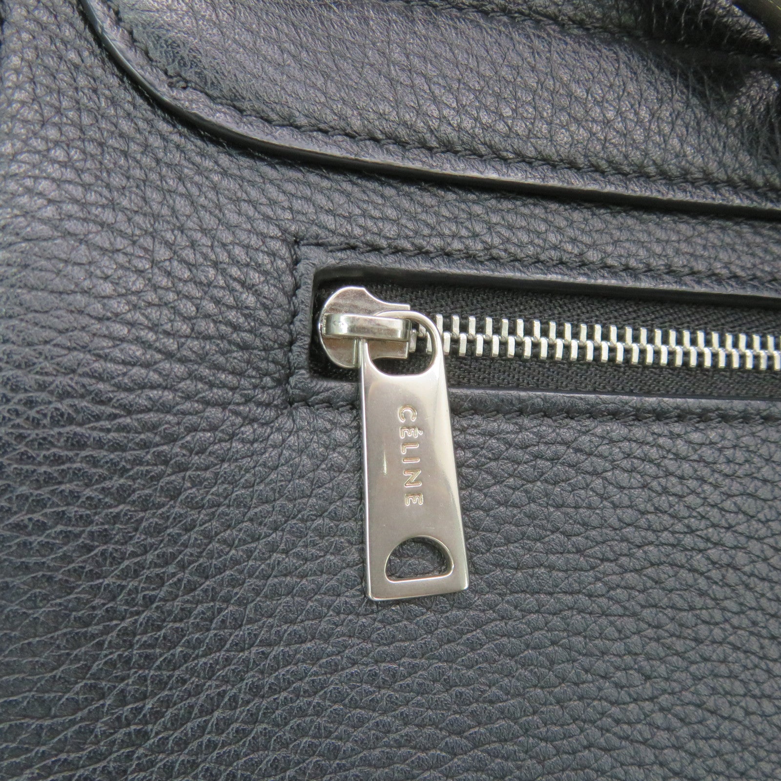 CELINE [Sharp Discount] Cowhide Leather/Suede Leather 2 Way Shoulder Handle Shoulder Bag Black
