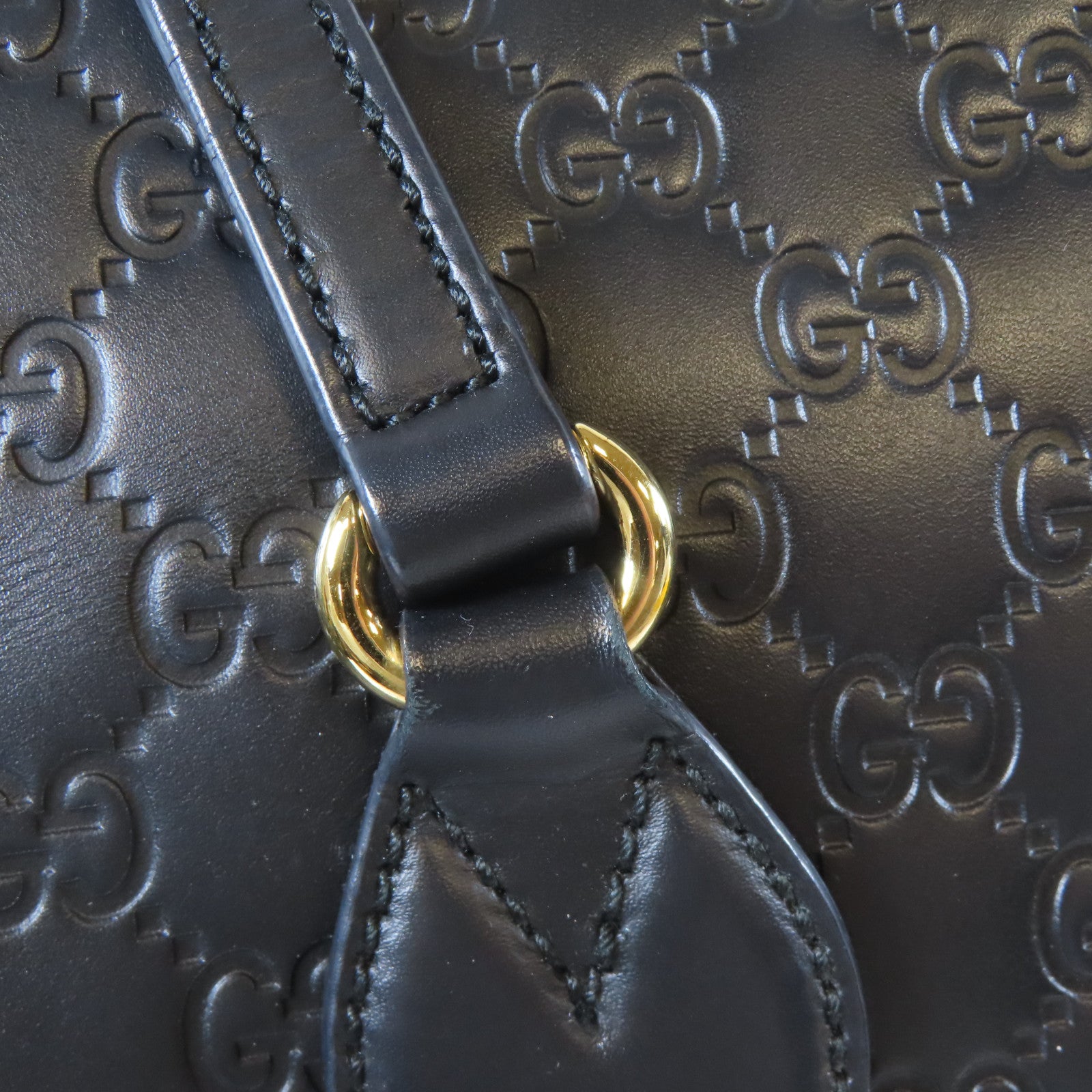 GUCCI 牛皮皮革2 Way Shoulder金扣手挽肩背兩用袋黑色
