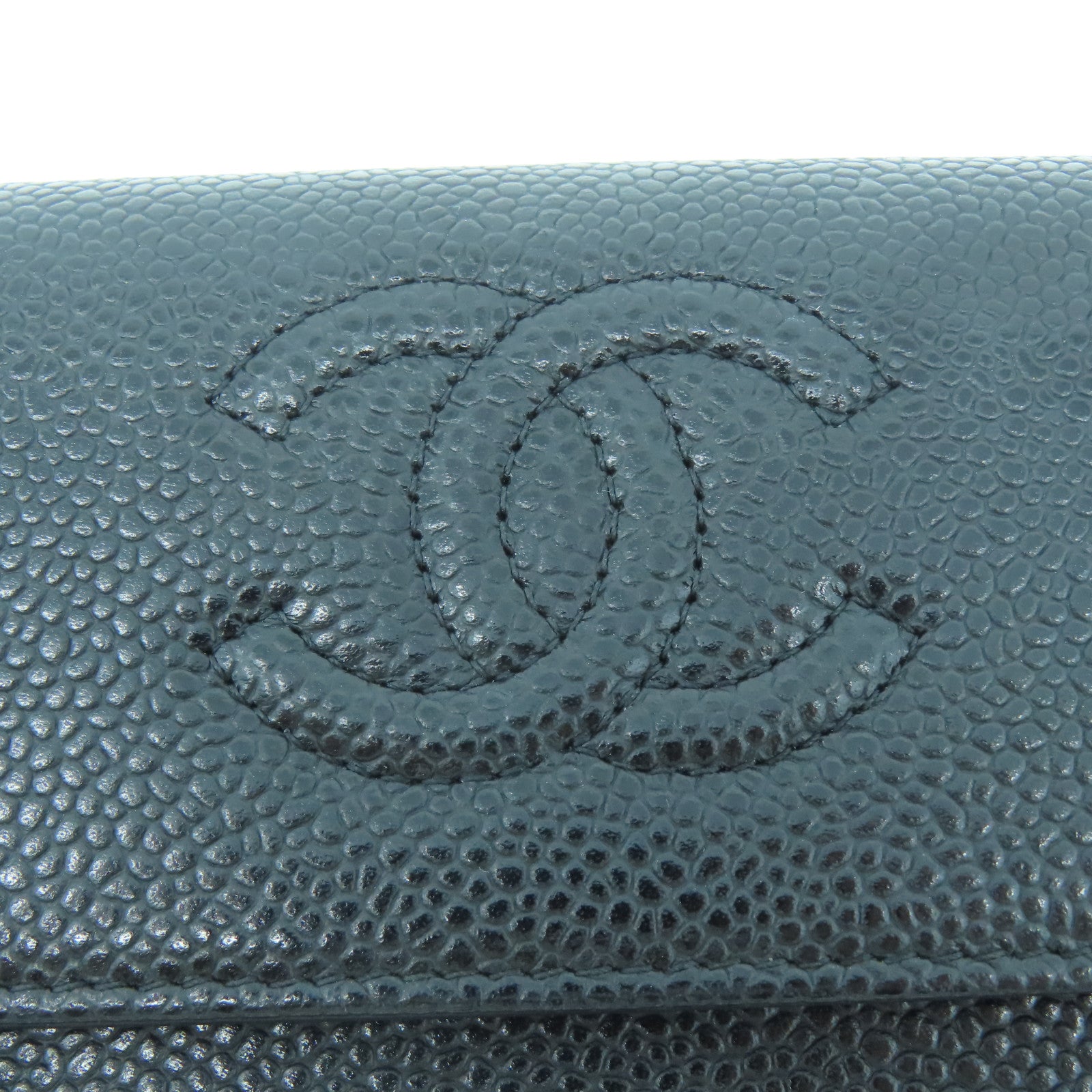 CHANEL Caviar皮革Long Wallet長錢包黑色