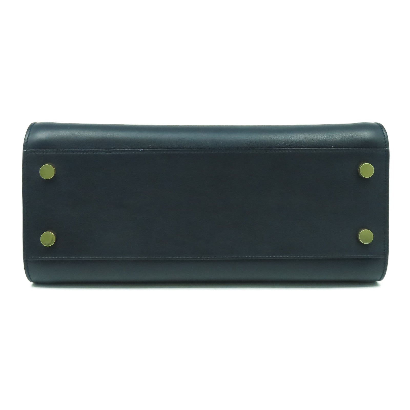 SAINT LAURENT 牛皮皮革2 Way Shoulder Bag金扣手挽肩背兩用袋深藍色