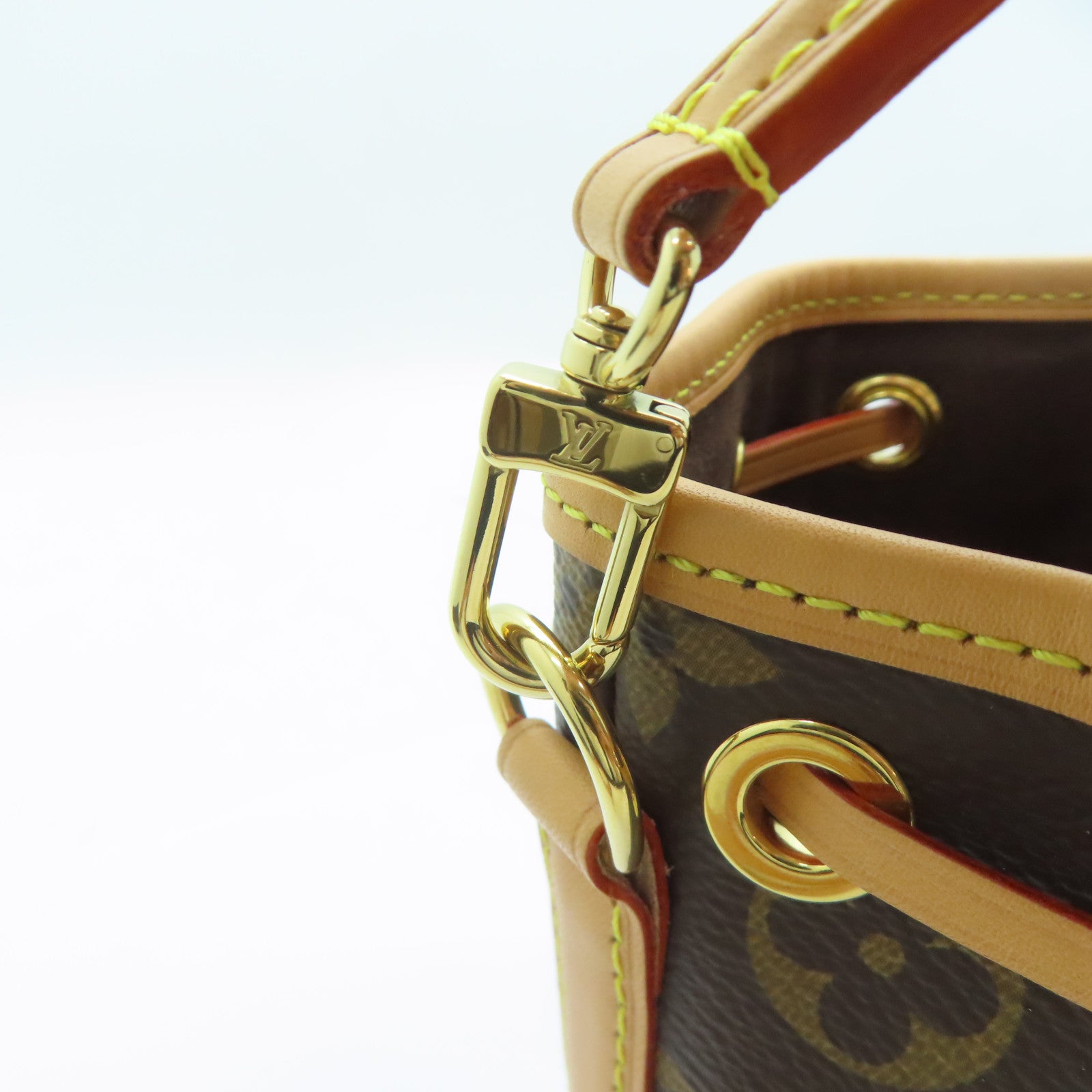 LOUIS VUITTON Monogram Nano Noe金扣手挽肩背兩用袋啡色