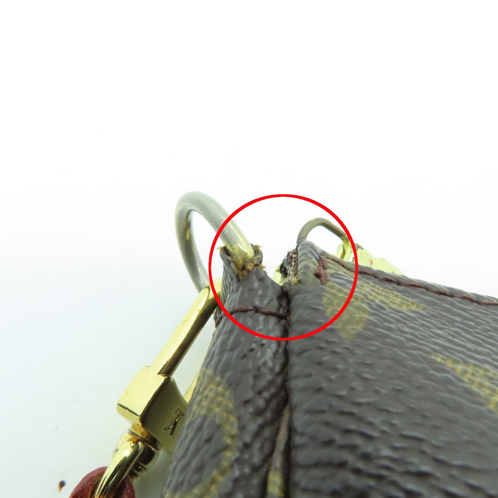 LOUIS VUITTON 【激減優惠】Monogram Pochette Accessoires金扣手挽袋啡色