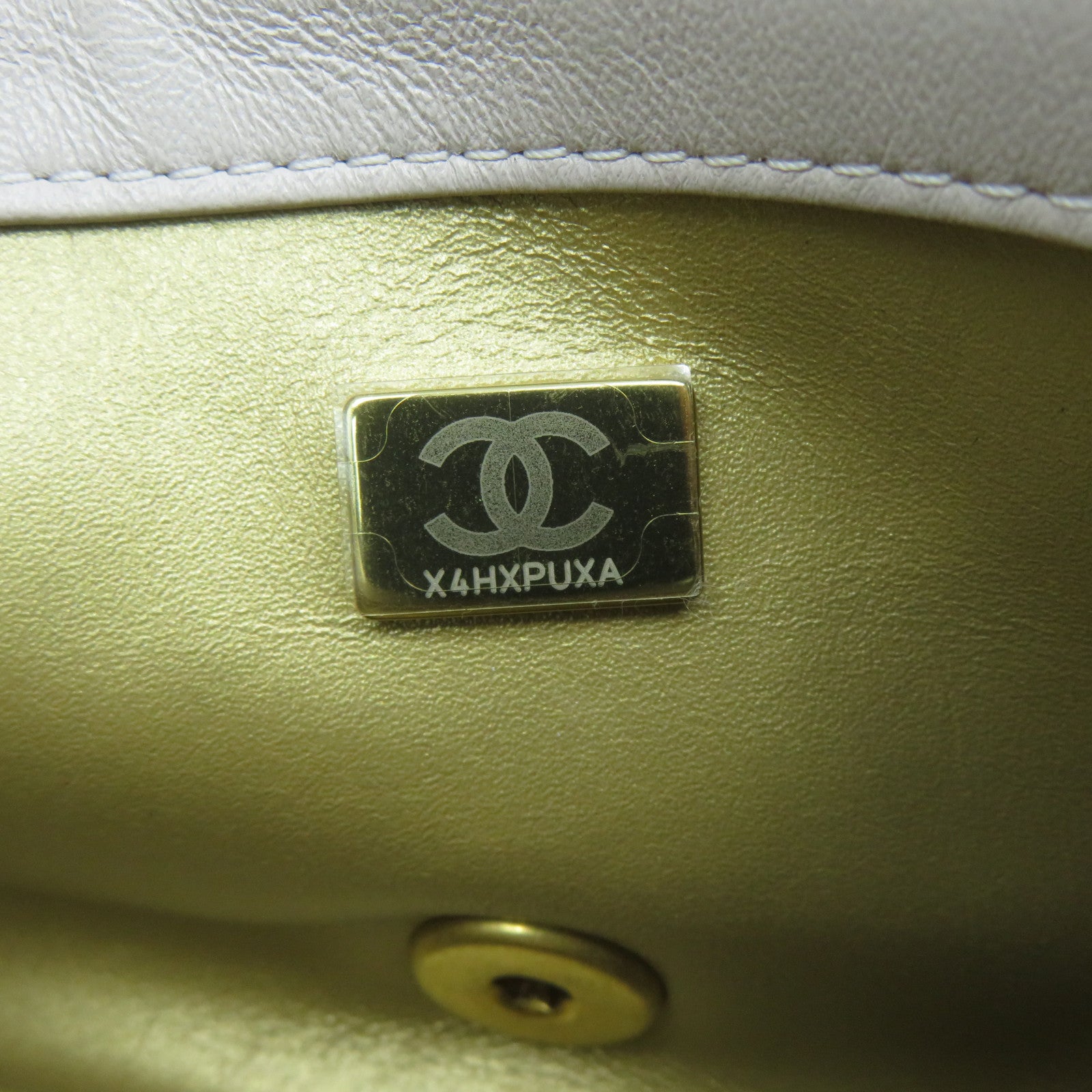 CHANEL 菱格羊皮皮革Mini 20 Gold Ball金扣鏈帶肩背袋淺紫色