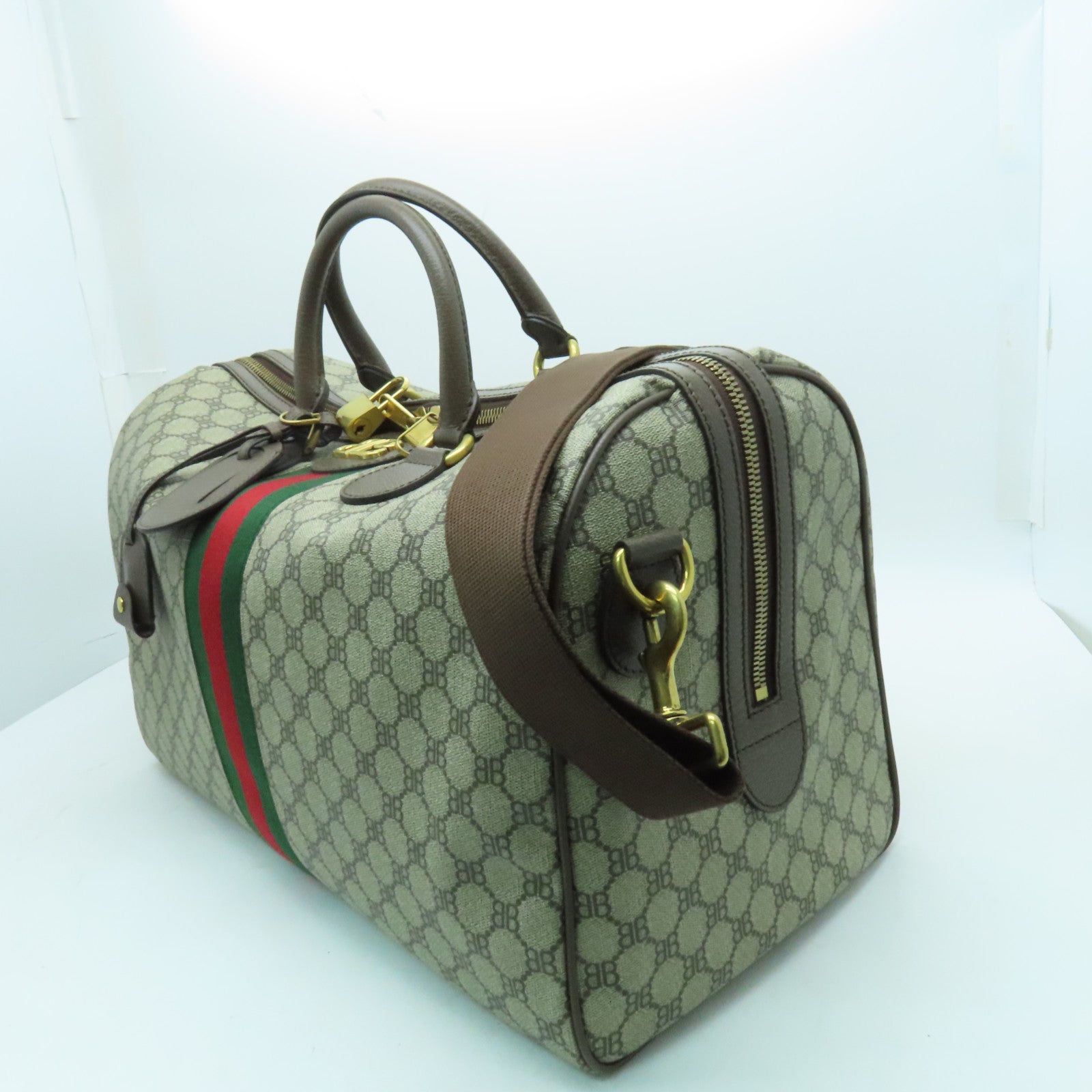 BALENCIAGA 【激減優惠】塗層帆布2 way Shoulder金扣手挽肩背兩用袋啡色