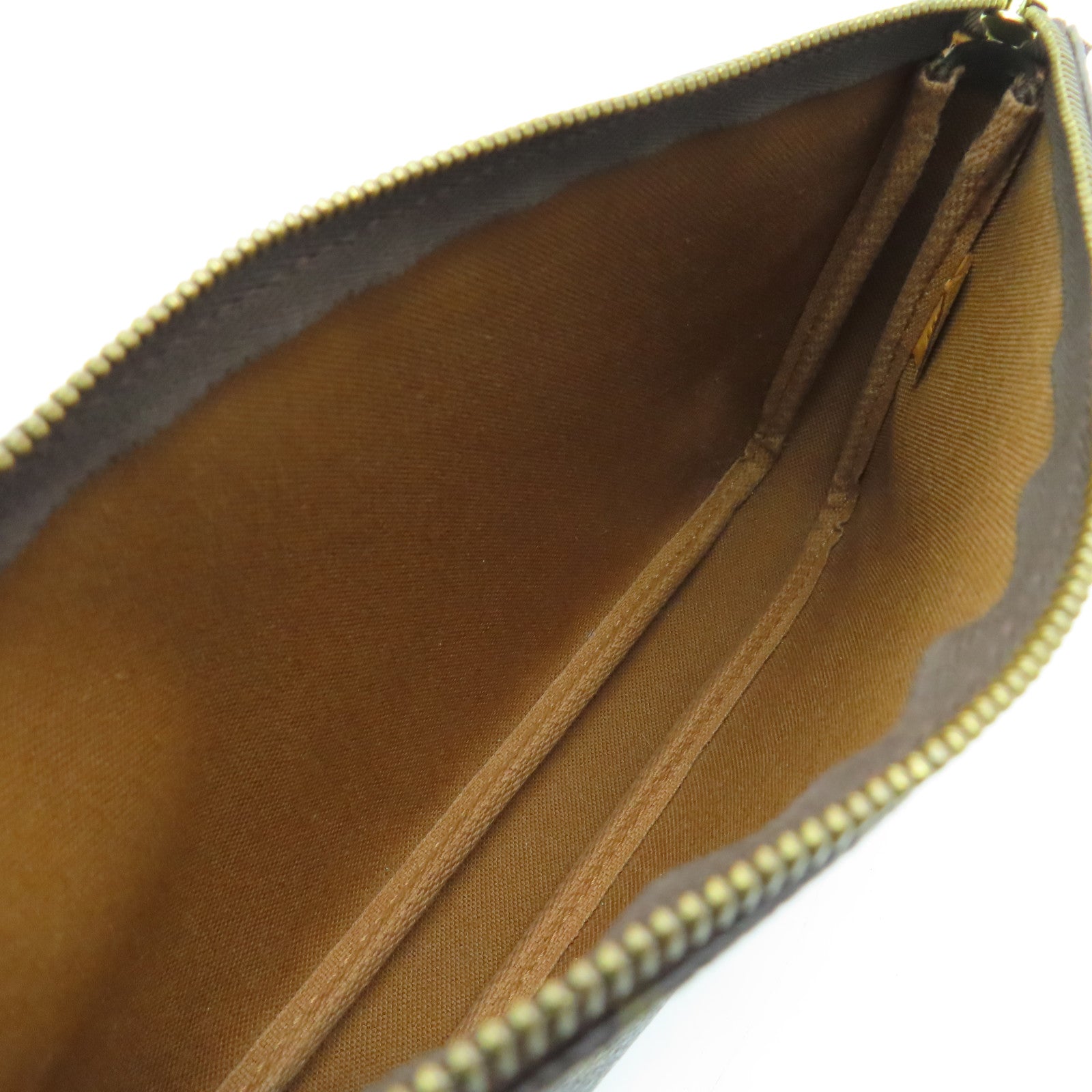 LOUIS VUITTON 【激減優惠】Monogram Pochette Accessoires金扣手挽袋啡色