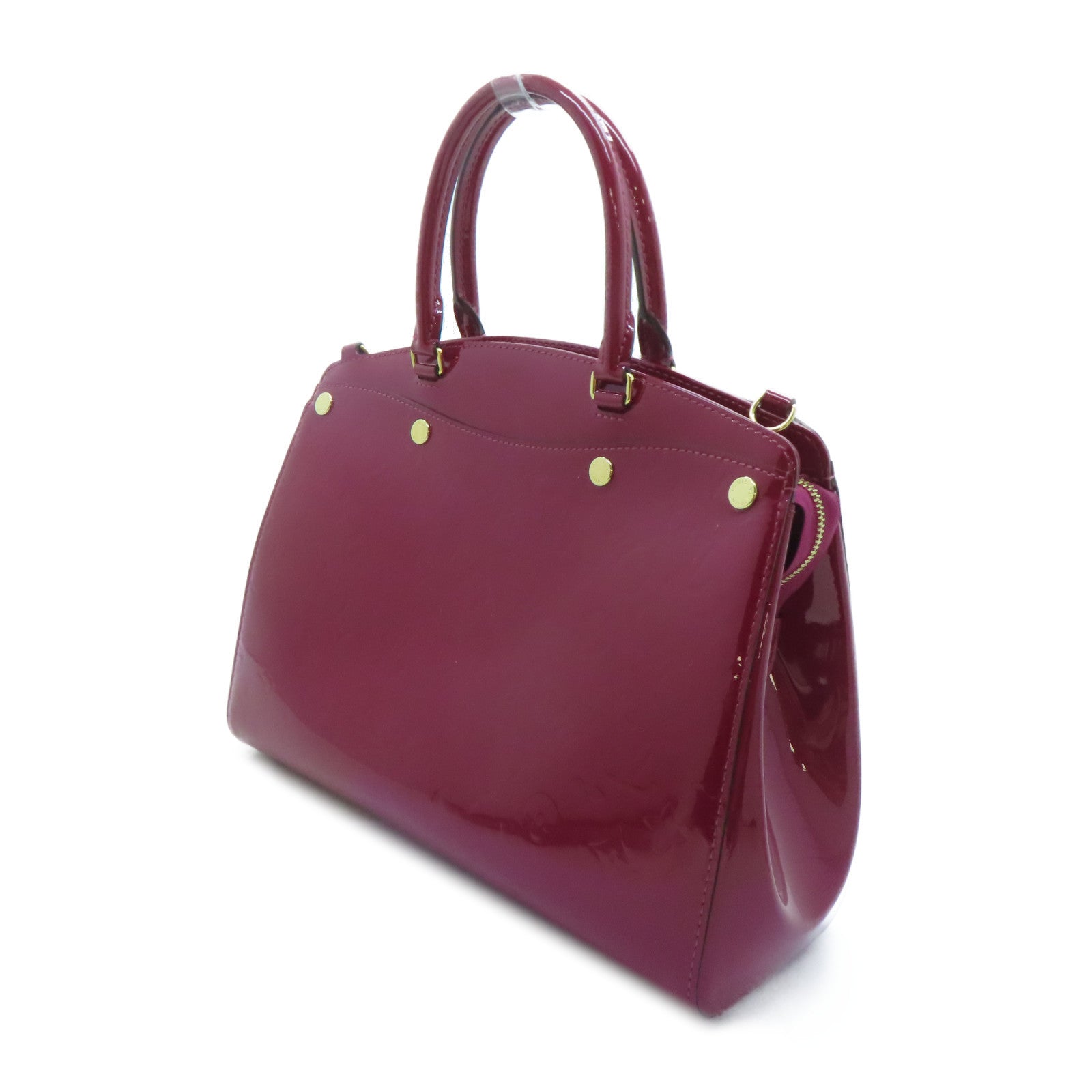 LOUIS VUITTON Monogram Vernis Brea MM金扣手挽肩背兩用袋酒紅色