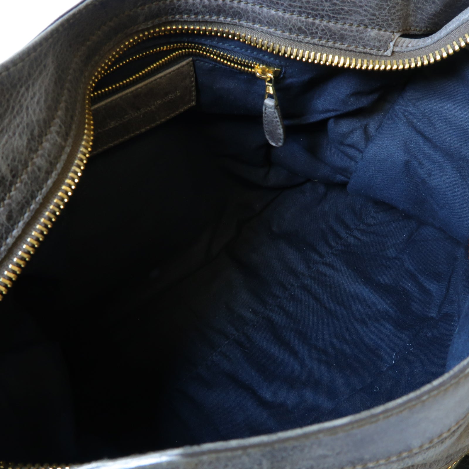 BALENCIAGA 皮革Giant City金扣手挽肩背兩用袋深灰色