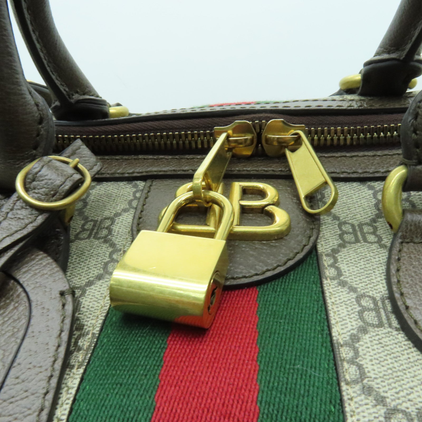 BALENCIAGA 【激減優惠】塗層帆布2 way Shoulder金扣手挽肩背兩用袋啡色
