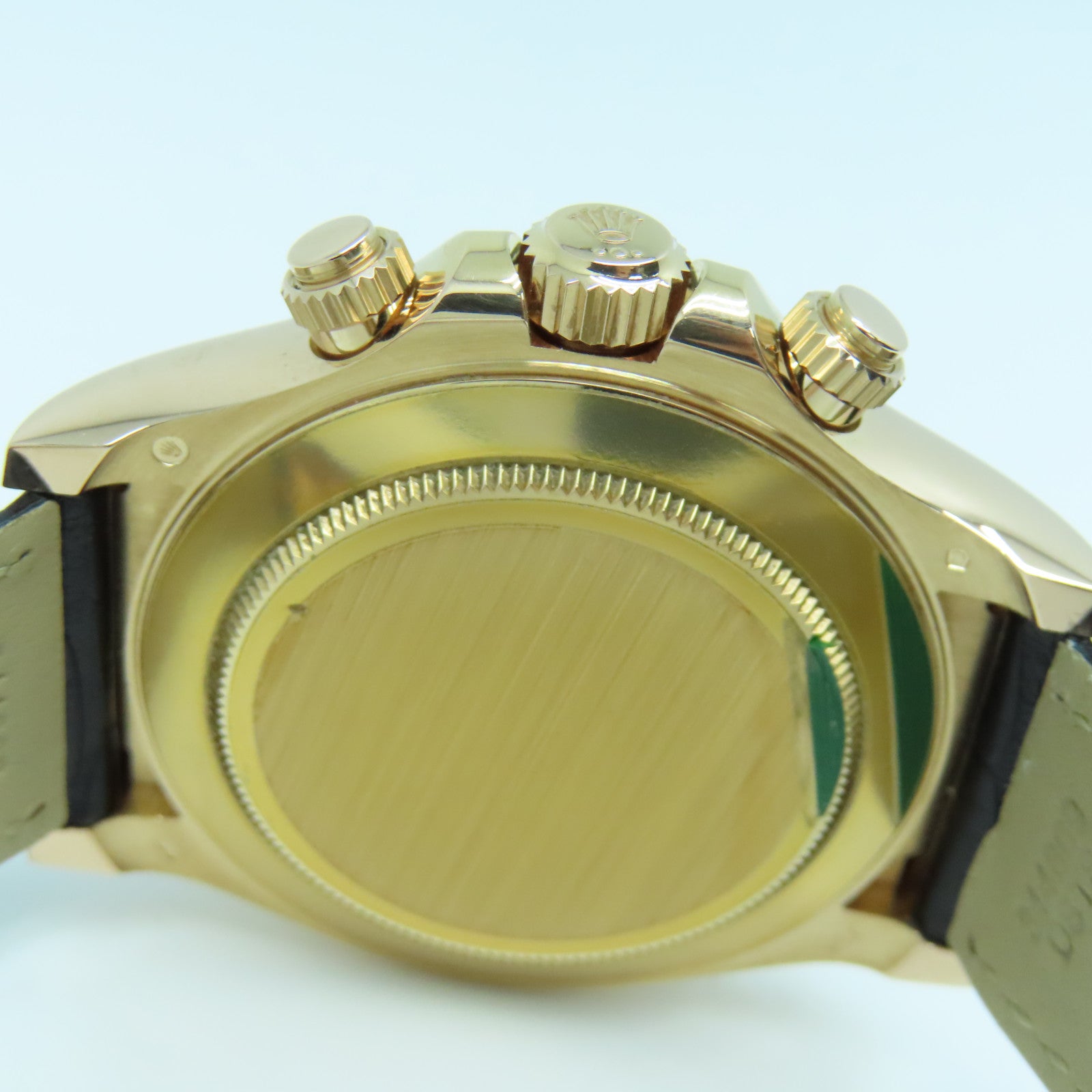 ROLEX Daytona 40mm Leather Strap/18K Rose Gold Watch Automatic Movement Black
