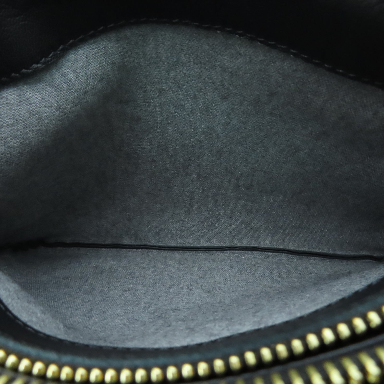 CELINE sheepskin leather Shoulder Bag gold buckle shoulder bag black