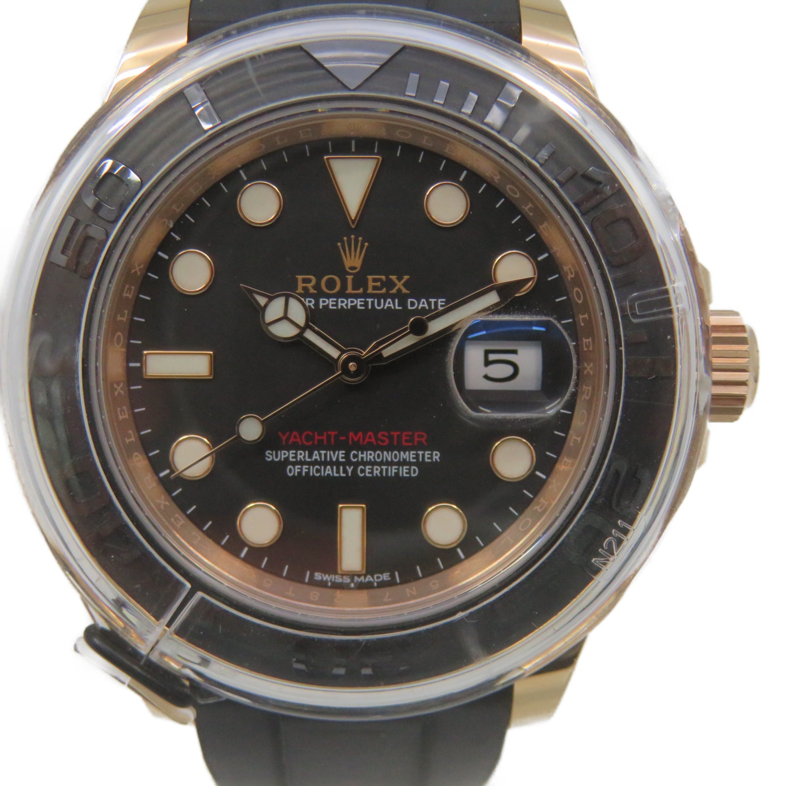 ROLEX 【激減優惠】Yacht Master 40mm 18K玫瑰金手錶自動機芯黑色