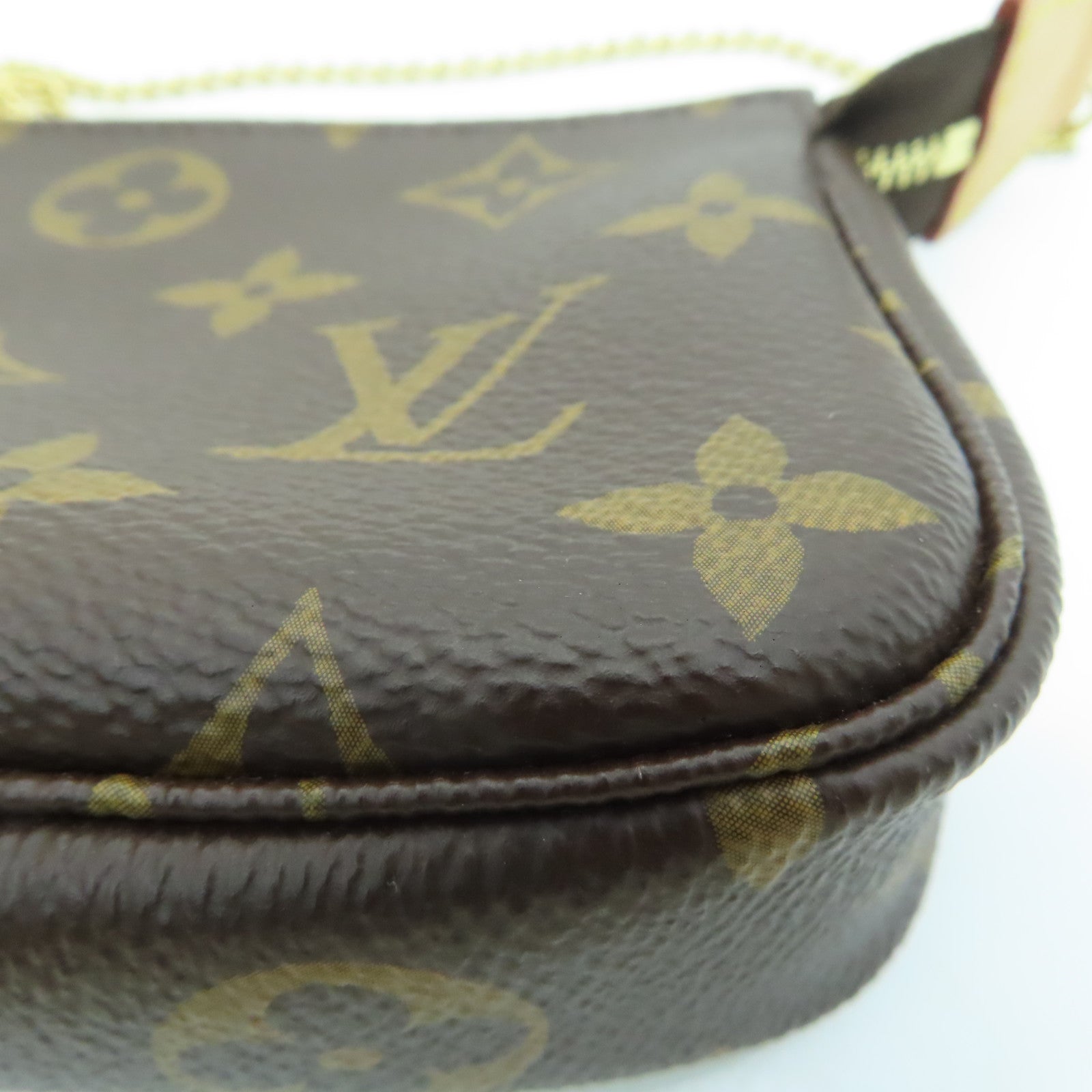LOUIS VUITTON 【激減優惠】Monogram Mini Pochette金扣手拿包啡色