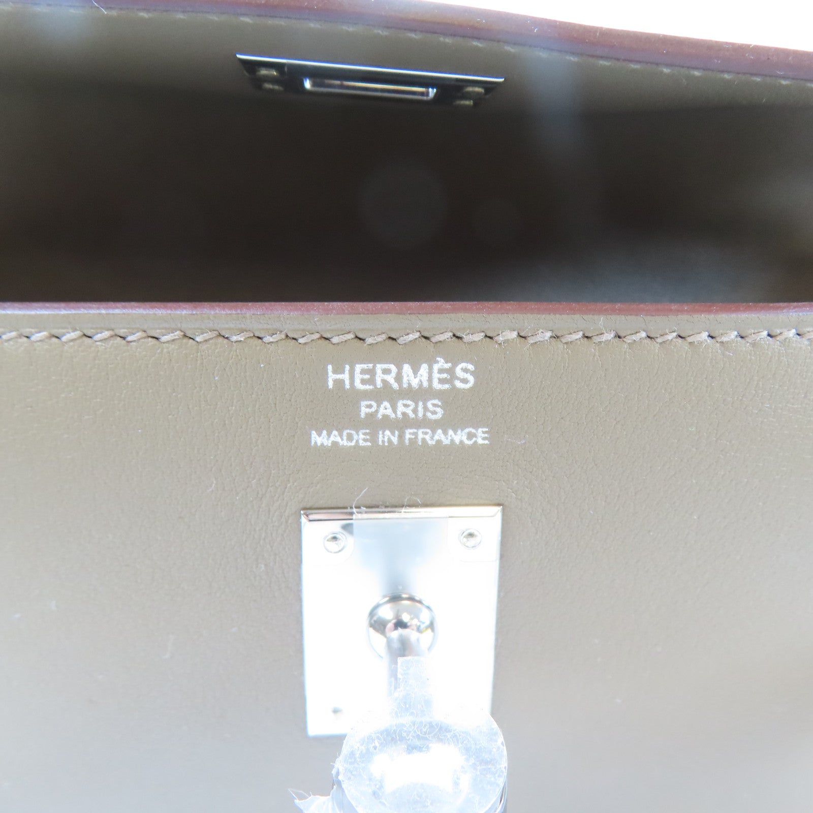 HERMES Swift皮革Kelly Moove銀扣肩背袋大象灰色