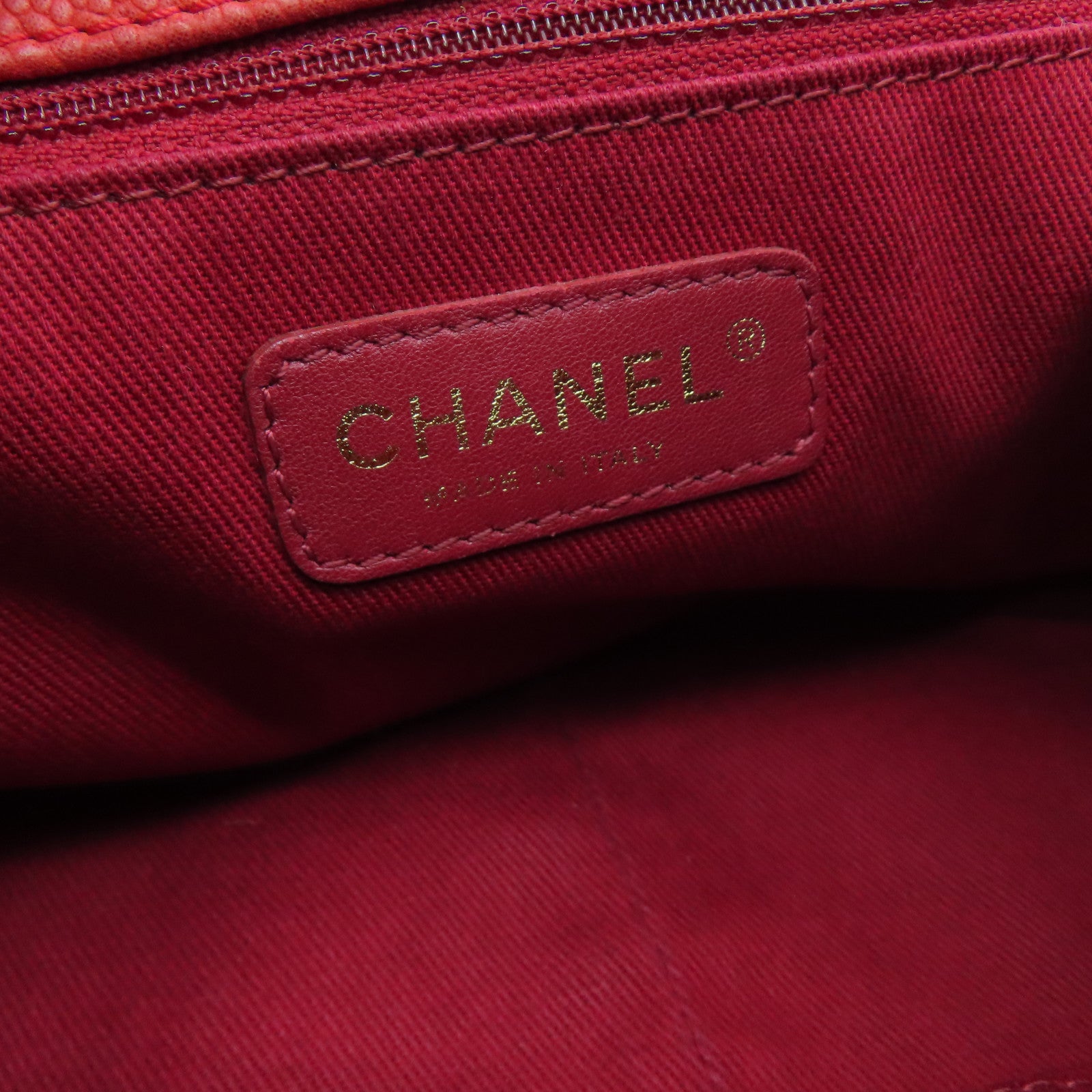 CHANEL 【激减优惠】菱格Caviar皮革Chain Shoulder Bag金扣肩背袋红色