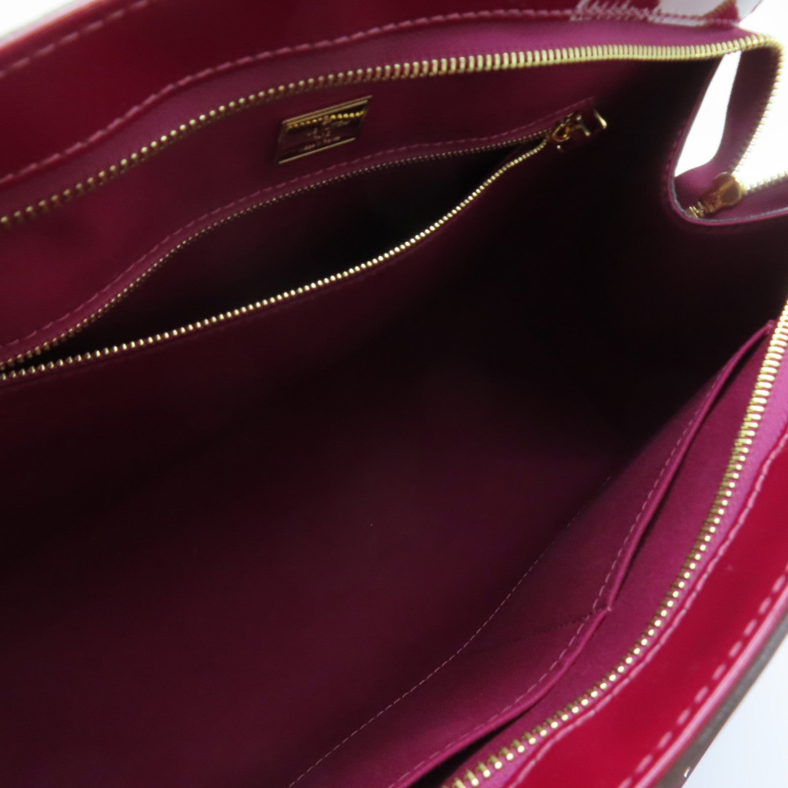 LOUIS VUITTON Monogram Vernis Brea MM金扣手挽肩背兩用袋酒紅色