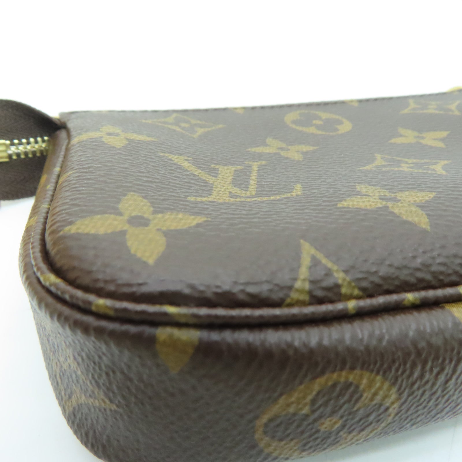 LOUIS VUITTON 【激減優惠】Monogram Mini Pochette金扣手拿包啡色