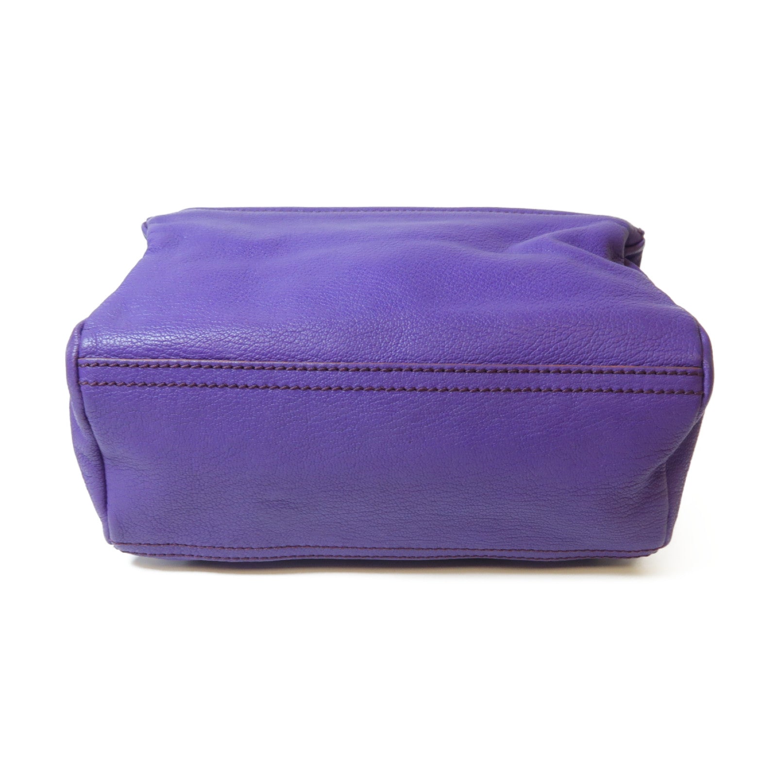 GIVENCHY 皮革Pandora銀扣肩背袋紫色