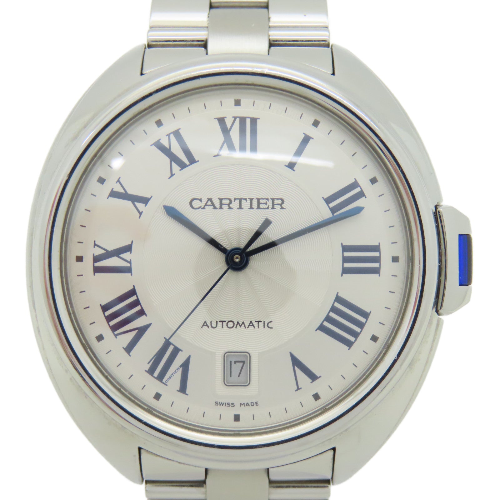 CARTIER Cle De Cartier不鏽鋼自動機芯手錶白色