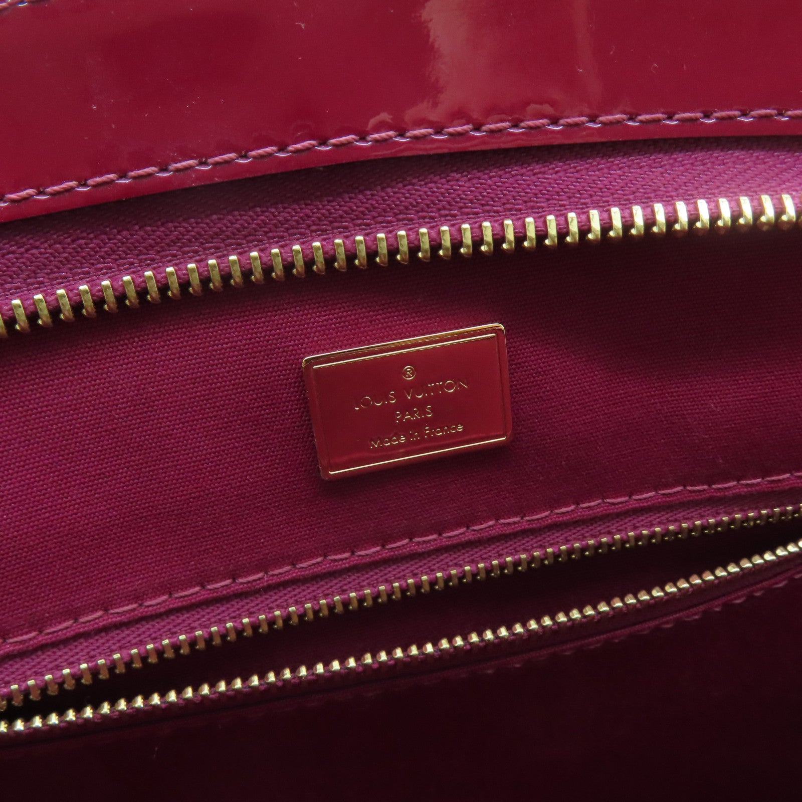 LOUIS VUITTON Monogram Vernis Brea MM金扣手挽肩背兩用袋酒紅色