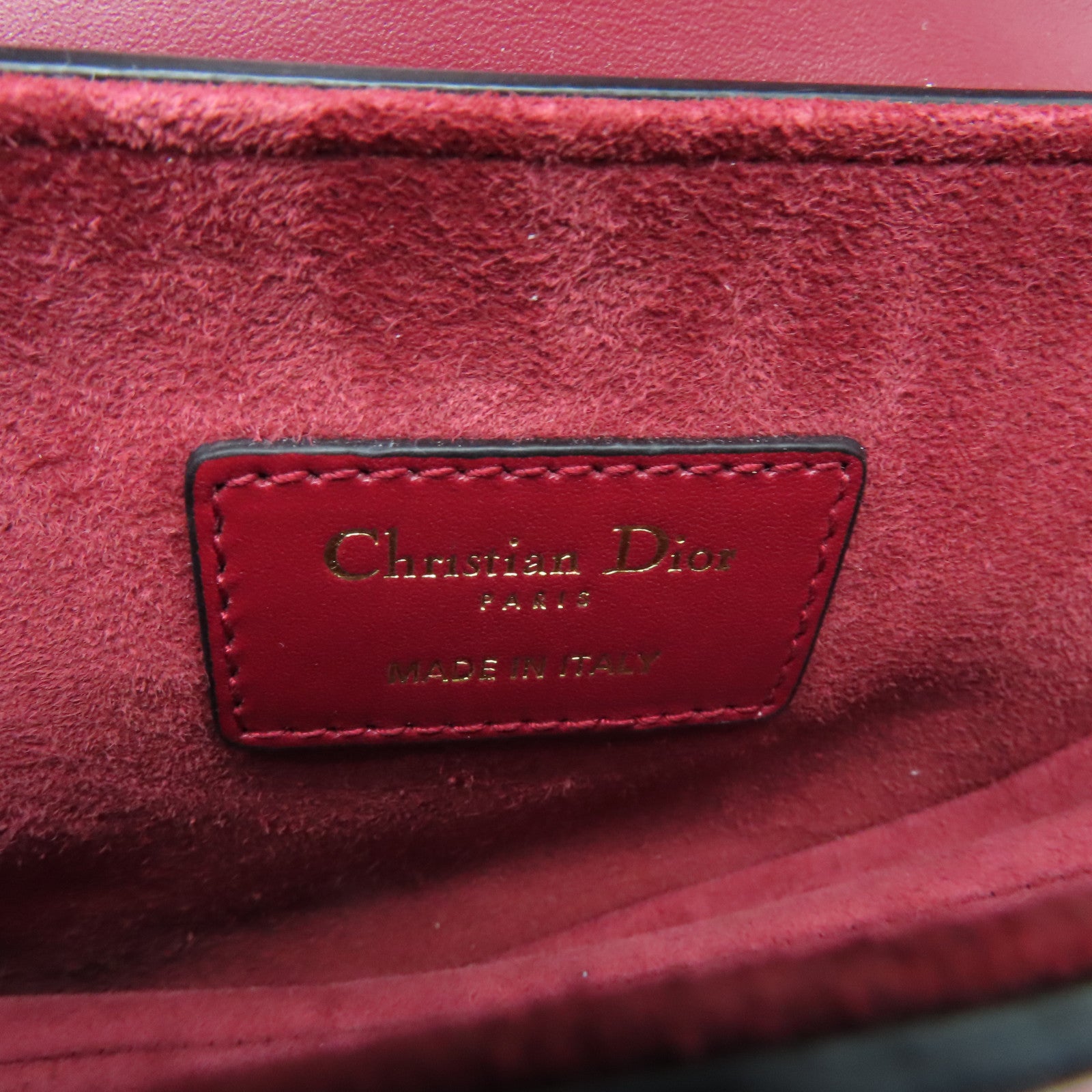 Dior cowhide leather Mini Saddle gold buckle handle bag red