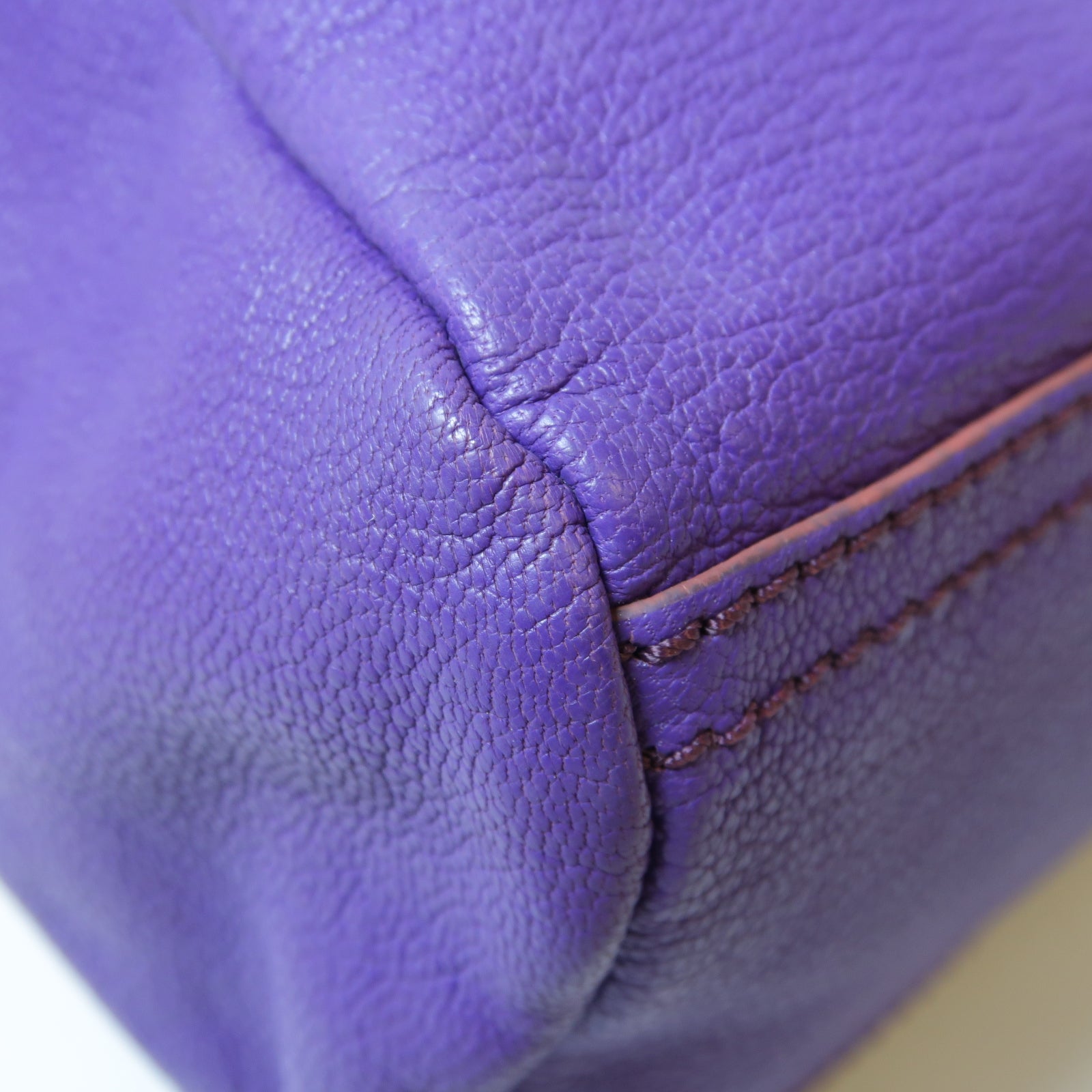 GIVENCHY 皮革Pandora銀扣肩背袋紫色