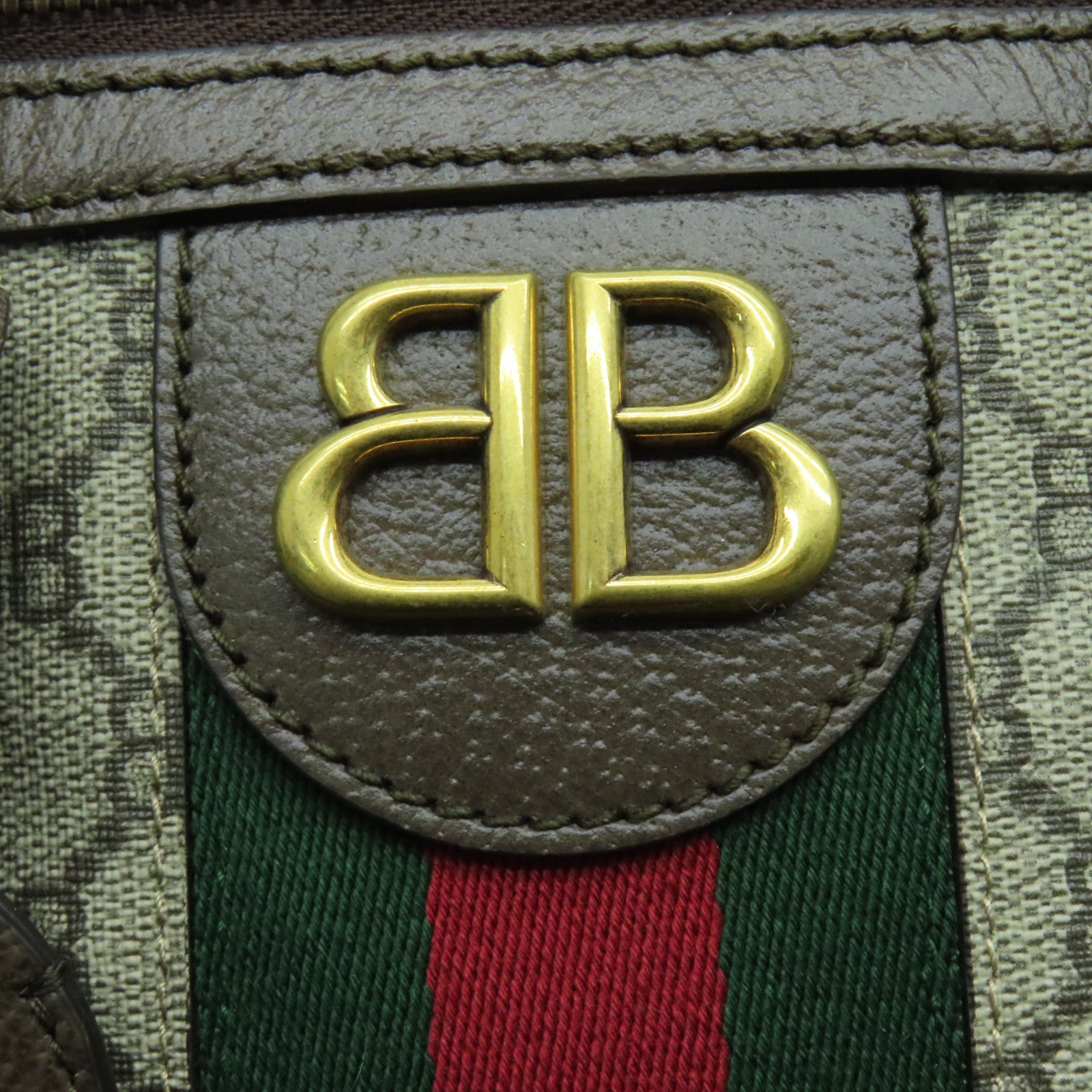 BALENCIAGA 【激減優惠】塗層帆布2 way Shoulder金扣手挽肩背兩用袋啡色