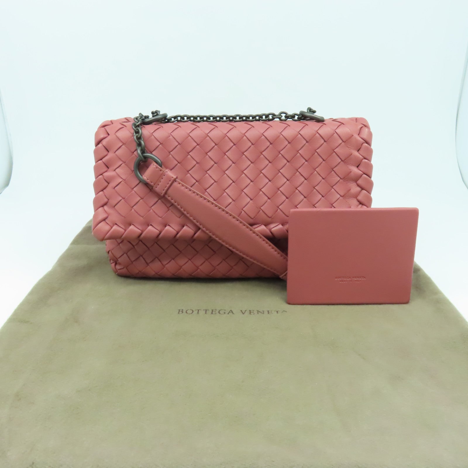 BOTTEGA VENETA 織紋皮革Shoulder Bag肩背袋粉紅色