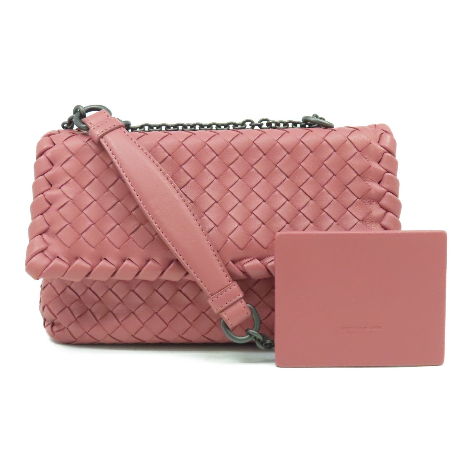 BOTTEGA VENETA 織紋皮革Shoulder Bag肩背袋粉紅色