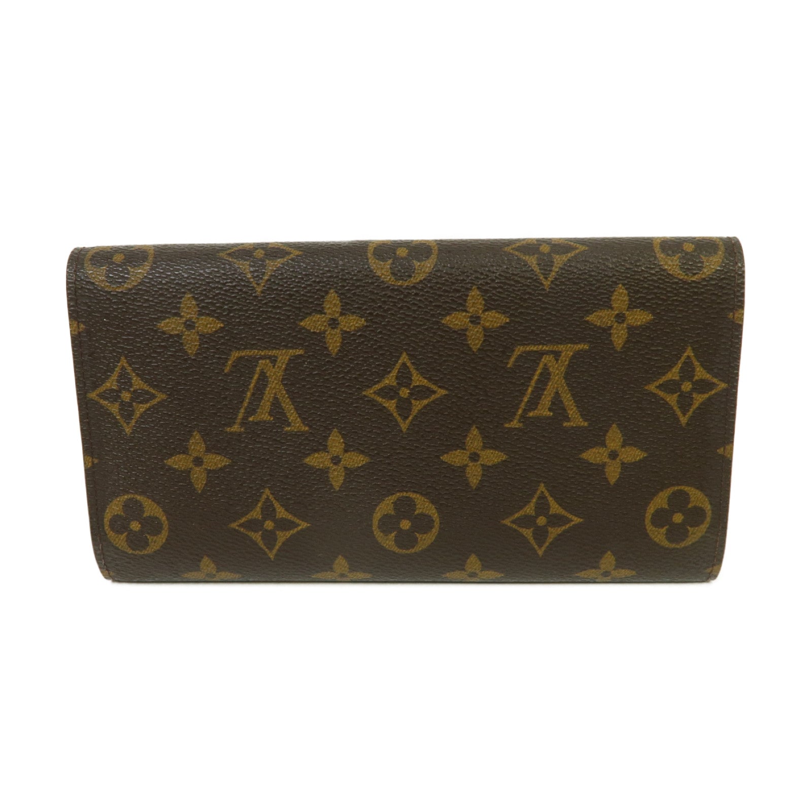 LOUIS VUITTON Monogram Long Wallet金扣長錢包啡色