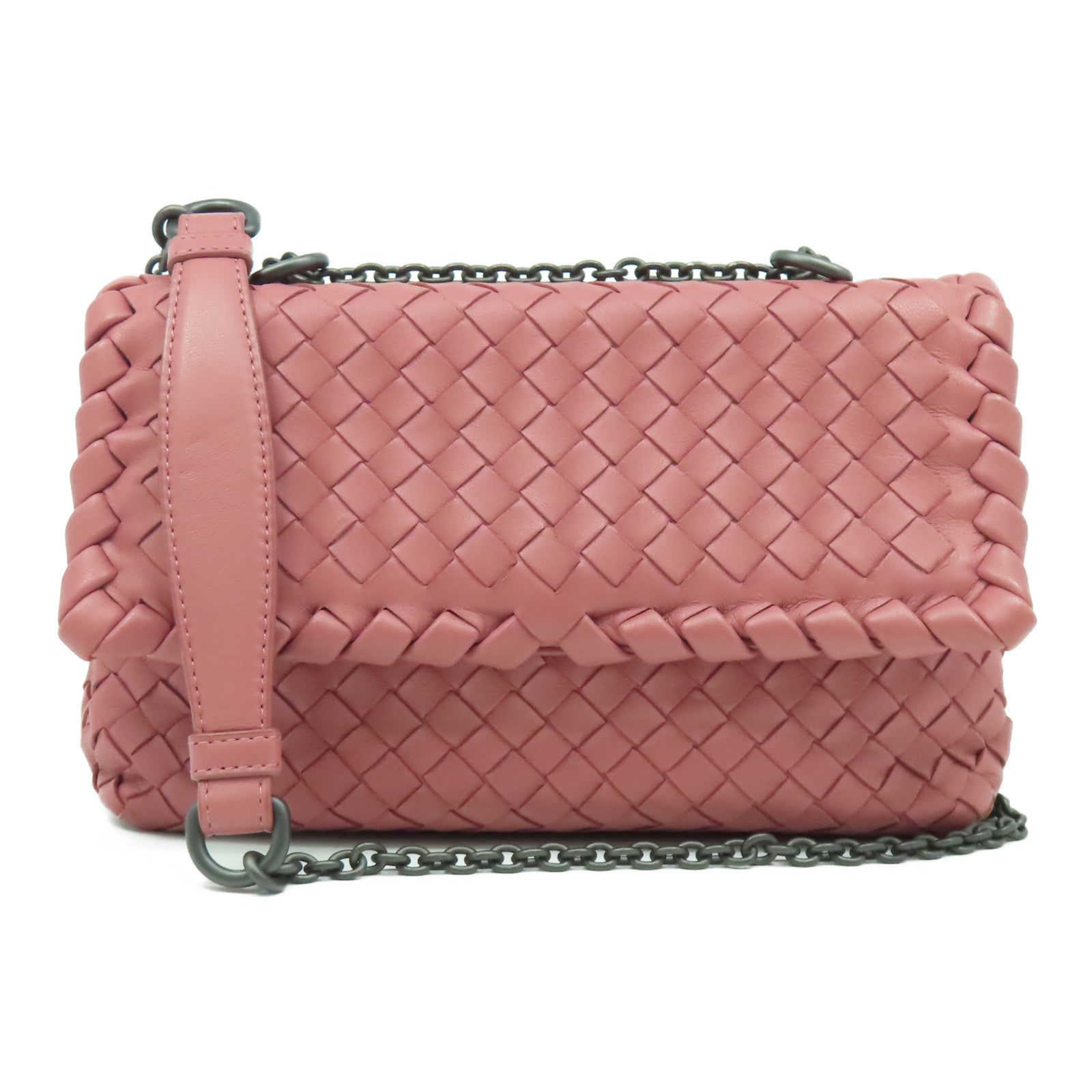 BOTTEGA VENETA 織紋皮革Shoulder Bag肩背袋粉紅色