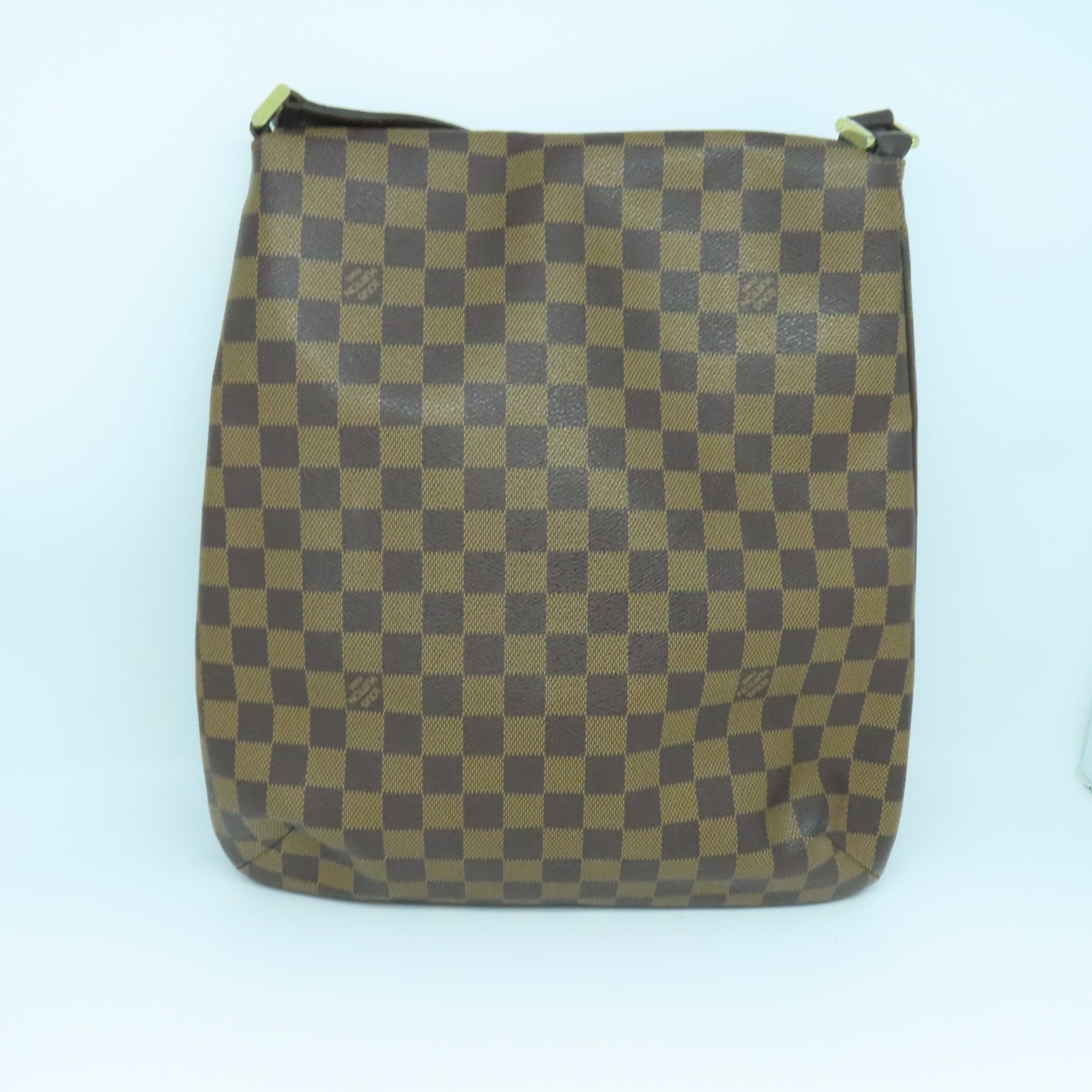 LOUIS VUITTON Damier Musette Salsa Gold Buckle Shoulder Bag Brown