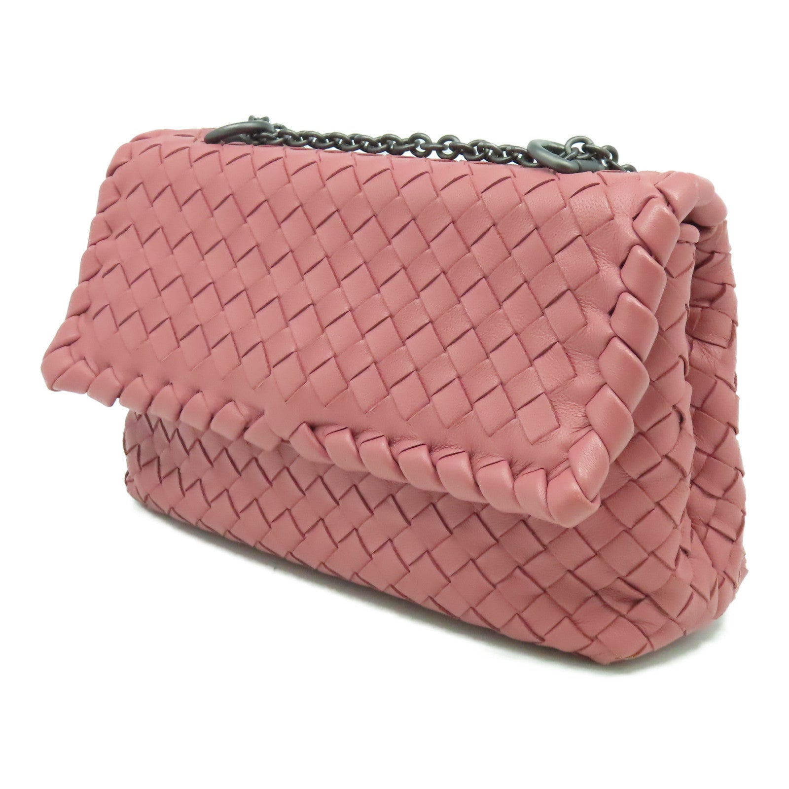 BOTTEGA VENETA 織紋皮革Shoulder Bag肩背袋粉紅色