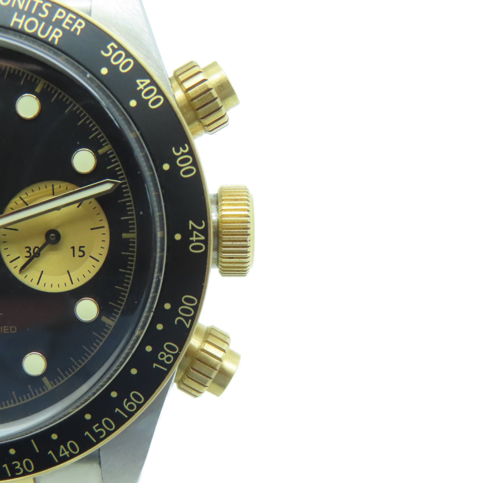TUDOR Black By Chrono S&G 18K黃金/不鏽鋼手錶自動機芯黑色