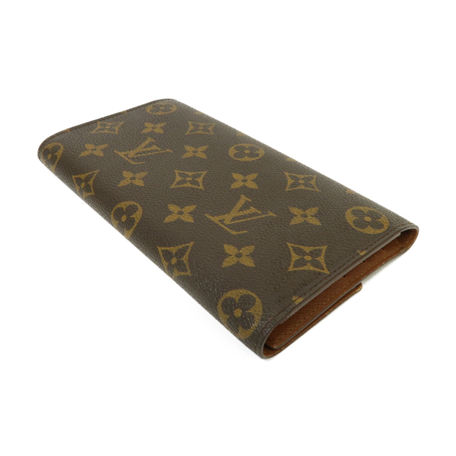 LOUIS VUITTON Monogram Long Wallet金扣長錢包啡色