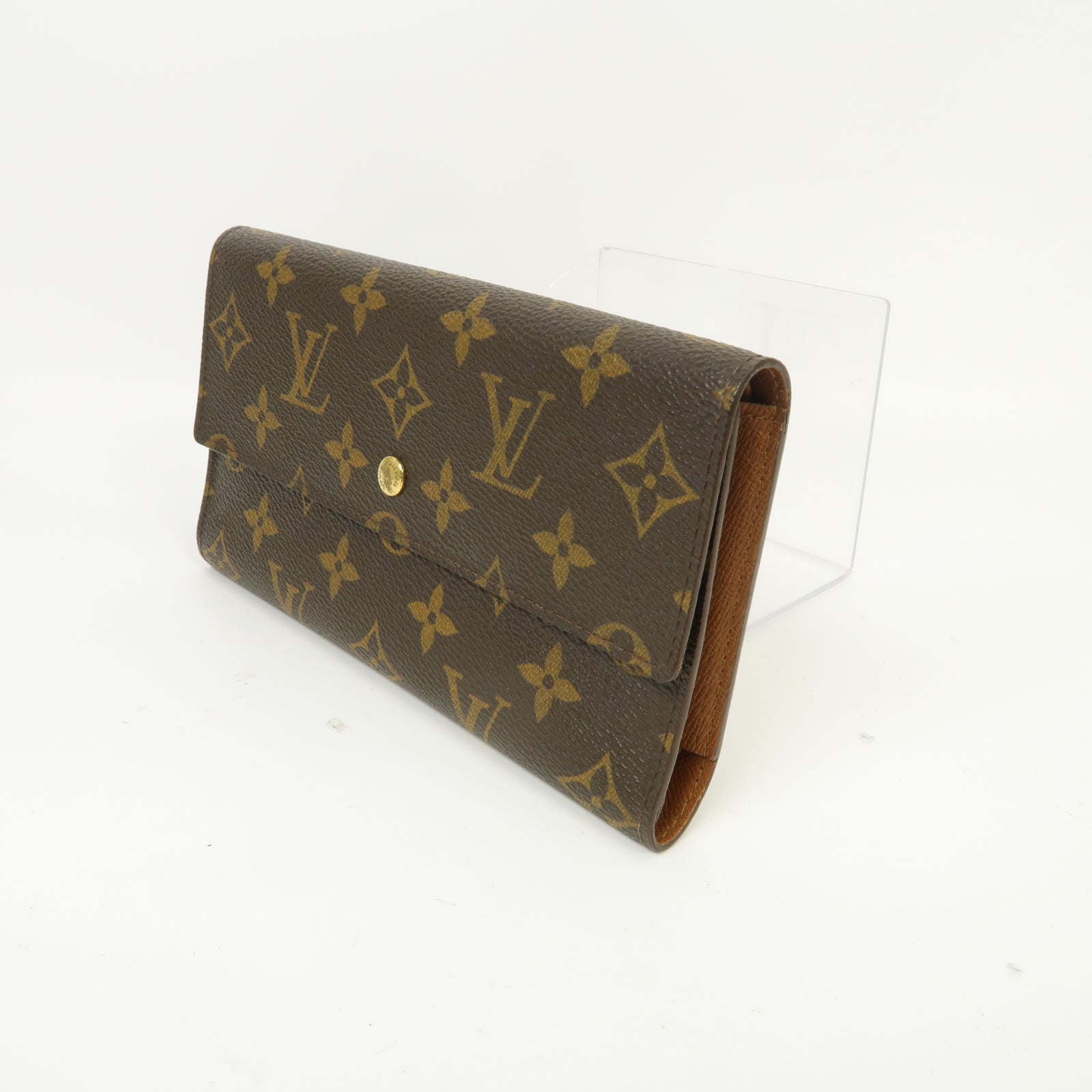 LOUIS VUITTON Monogram Long Wallet金扣長錢包啡色